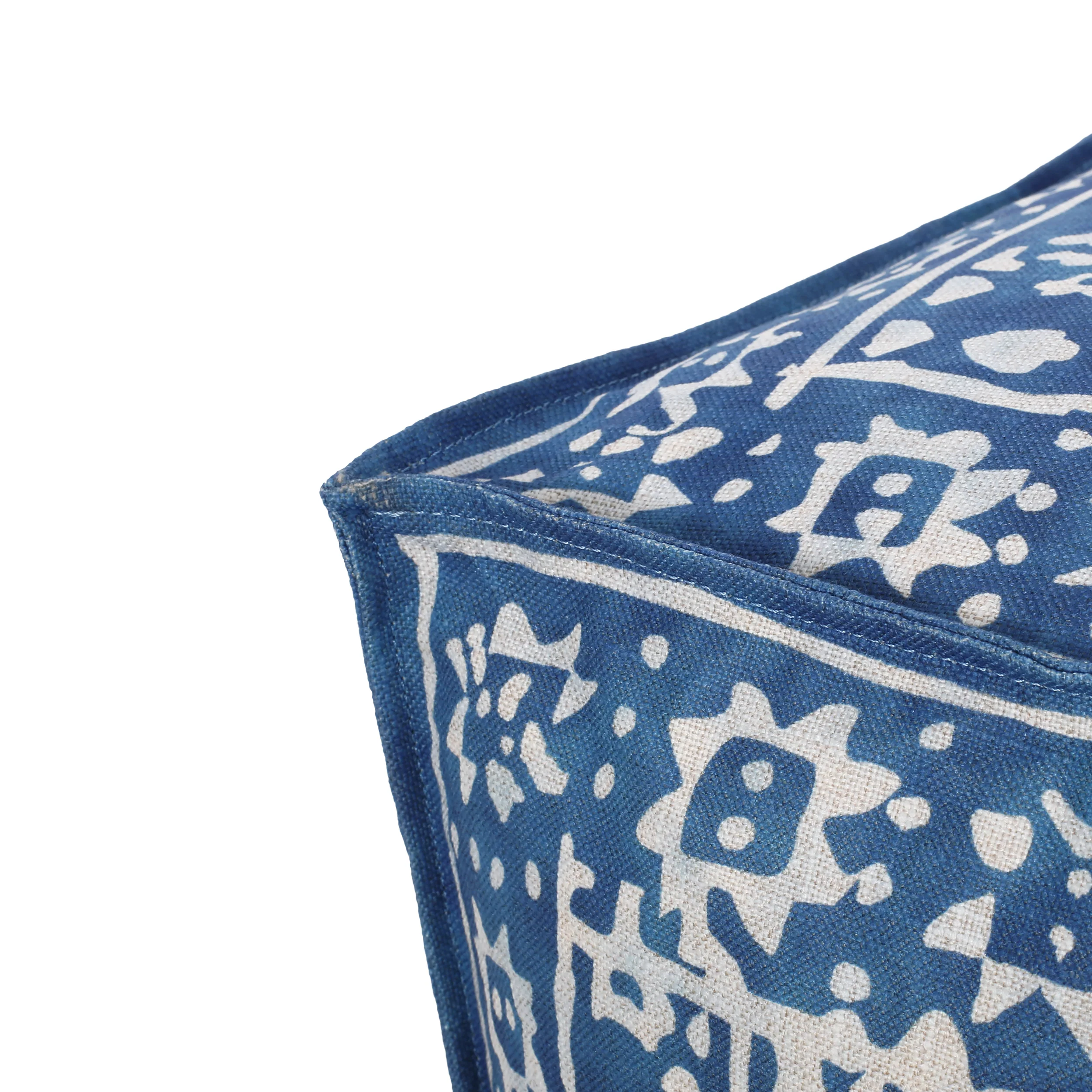 Catron Contemporary Fabric Cube Pouf - furnishings