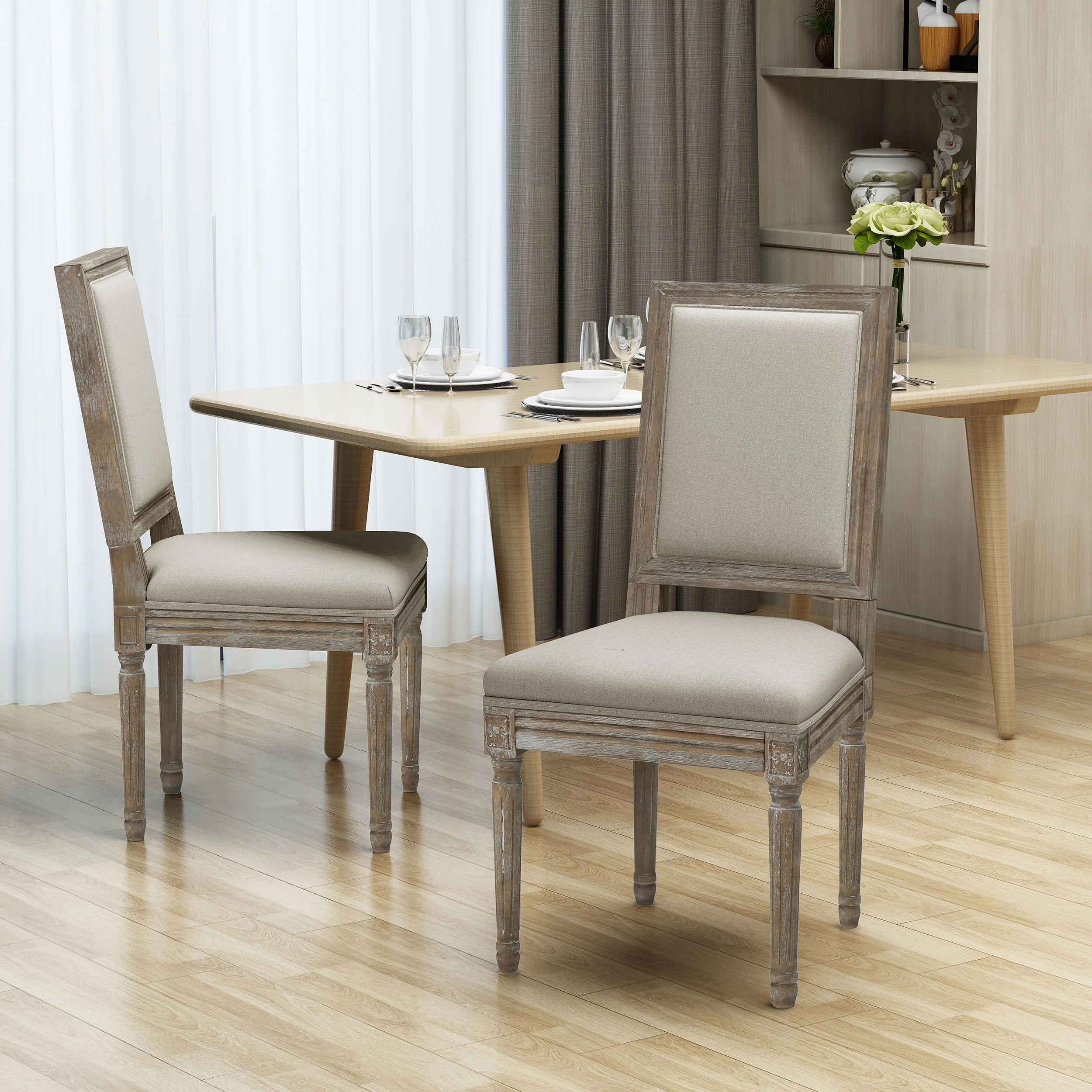 Margaret Traditional Fabric Dining Chairs (Set of 2) - furnishings