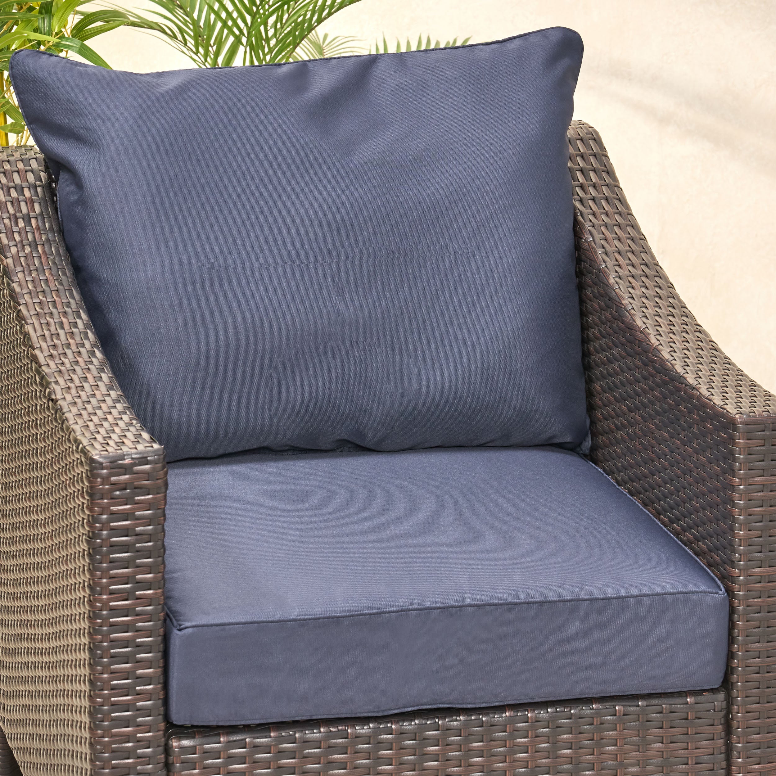 Luciella Outdoor Water Resistant Fabric Club Chair Cushions with Piping - furnishings