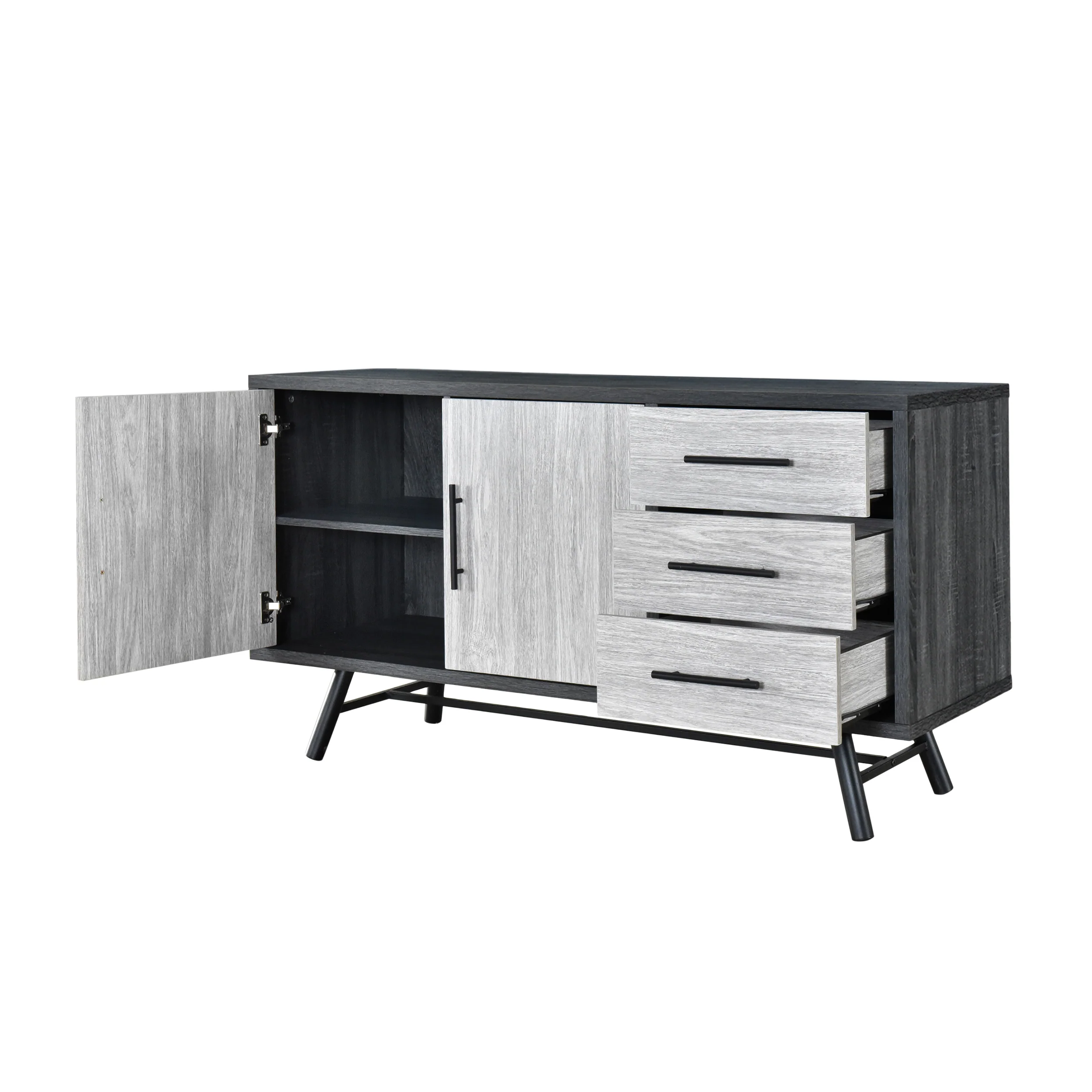 Bokchito Modern Industrial 2 Door Sideboard - furnishings