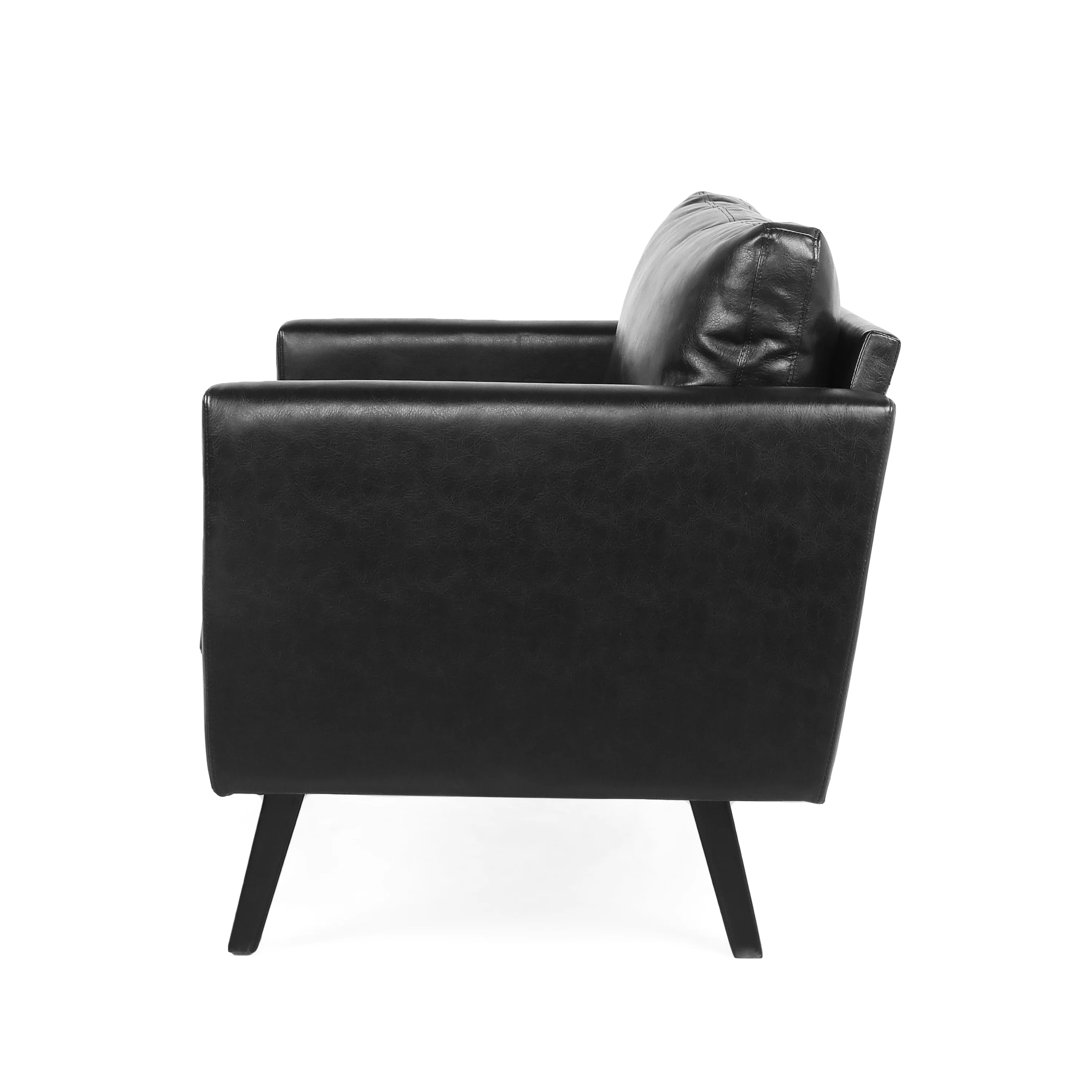 Dowd Mid Century Modern Faux Leather Club Chair - furnishings