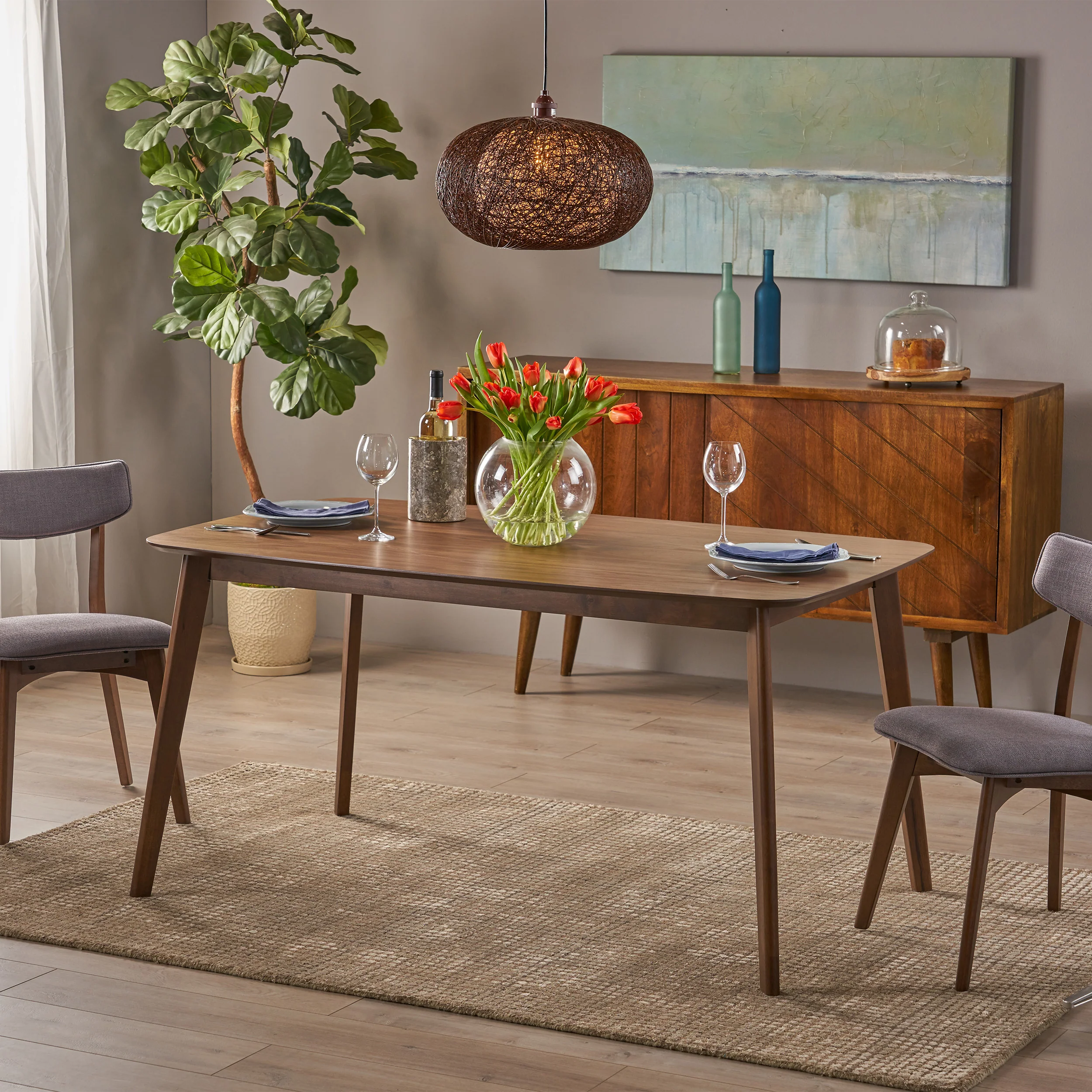 Anne Mid Century Modern Wood Dining Table - furnishings