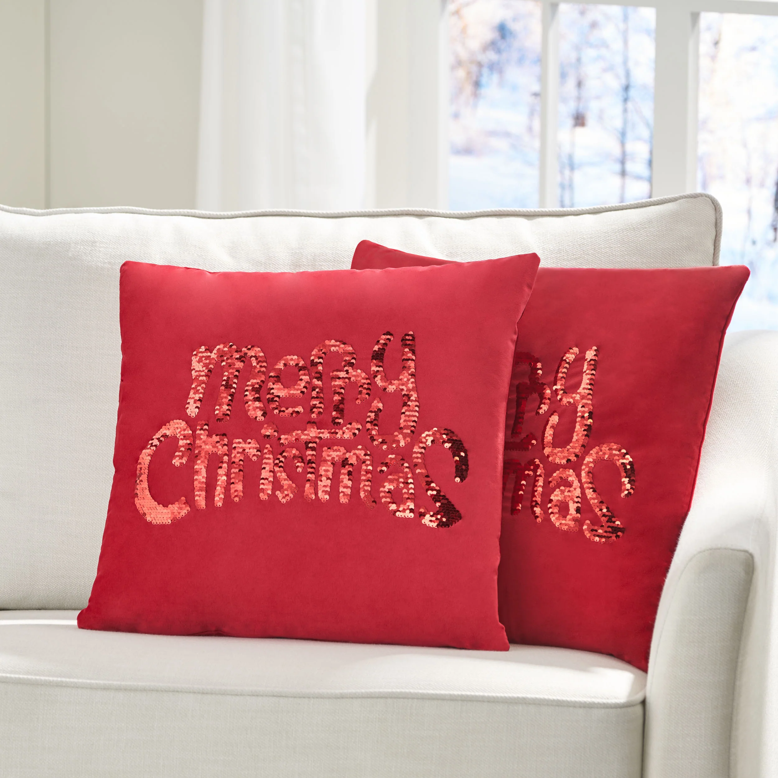 Bolivar Glam Velvet Christmas Throw Pillow - furnishings