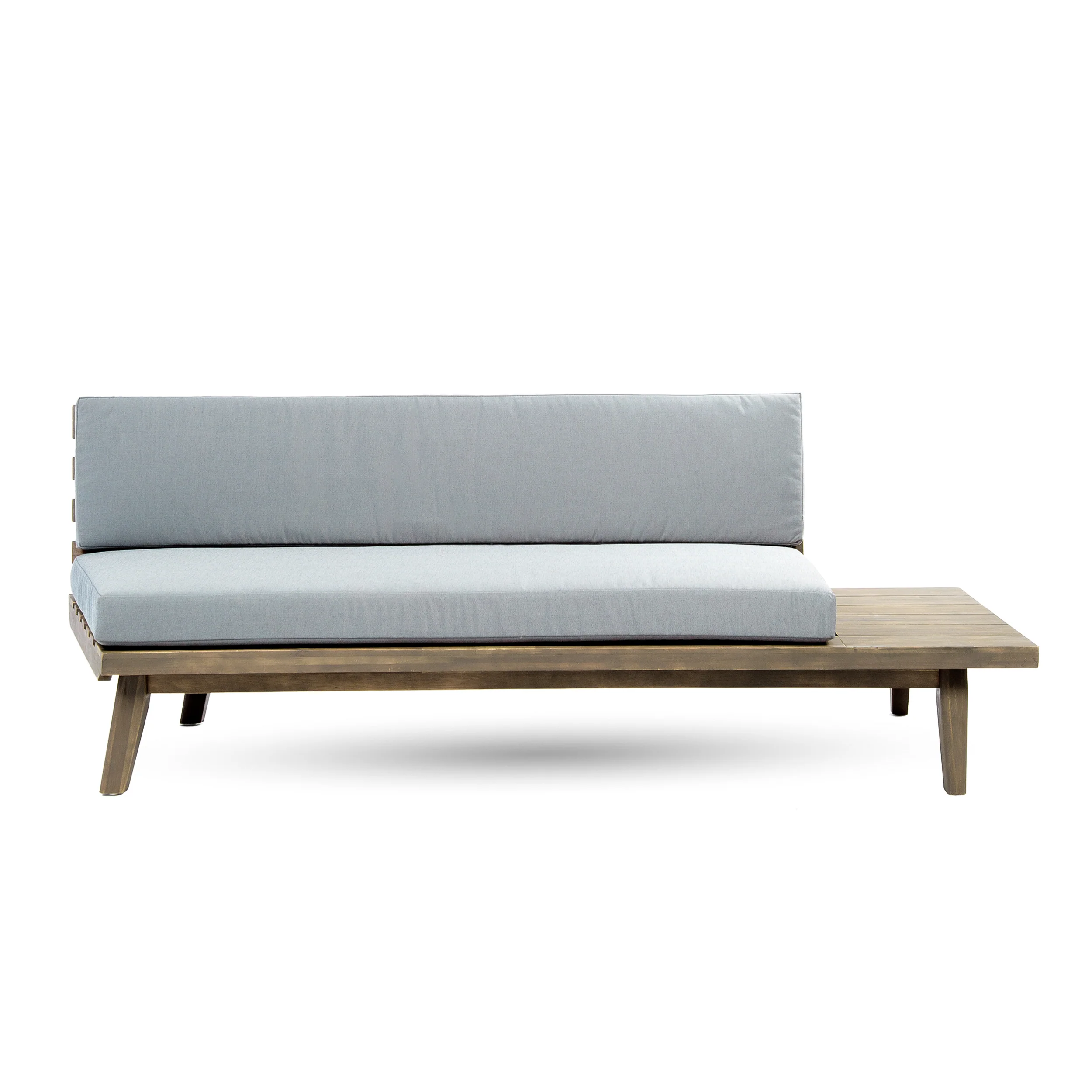 Emmory Indoor Minimalist Wood Right Sided Settee - furnishings