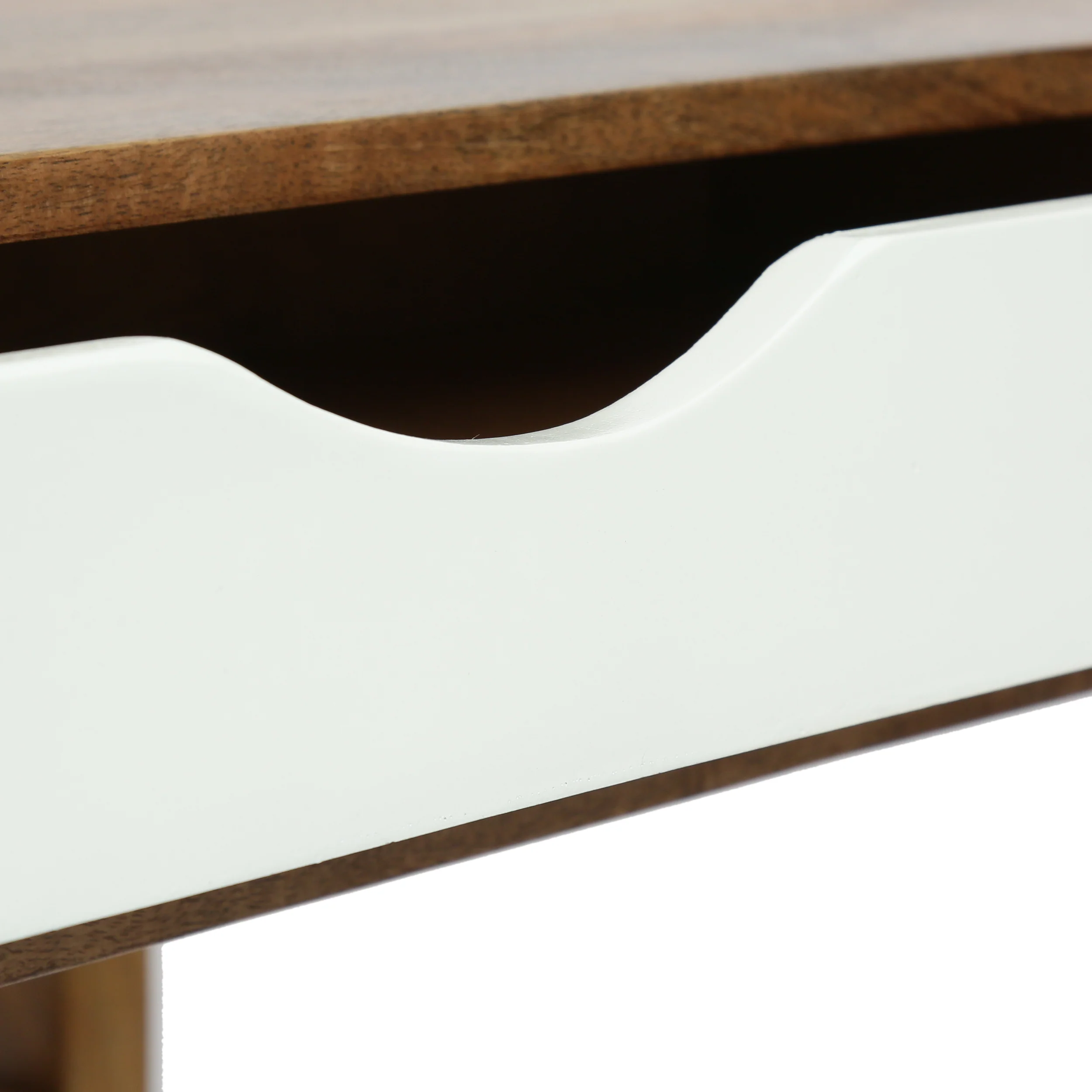 Warrenton Ricketson Contemporary Handcrafted Mango Wood Desk with Storage, Natural and White - furnishings