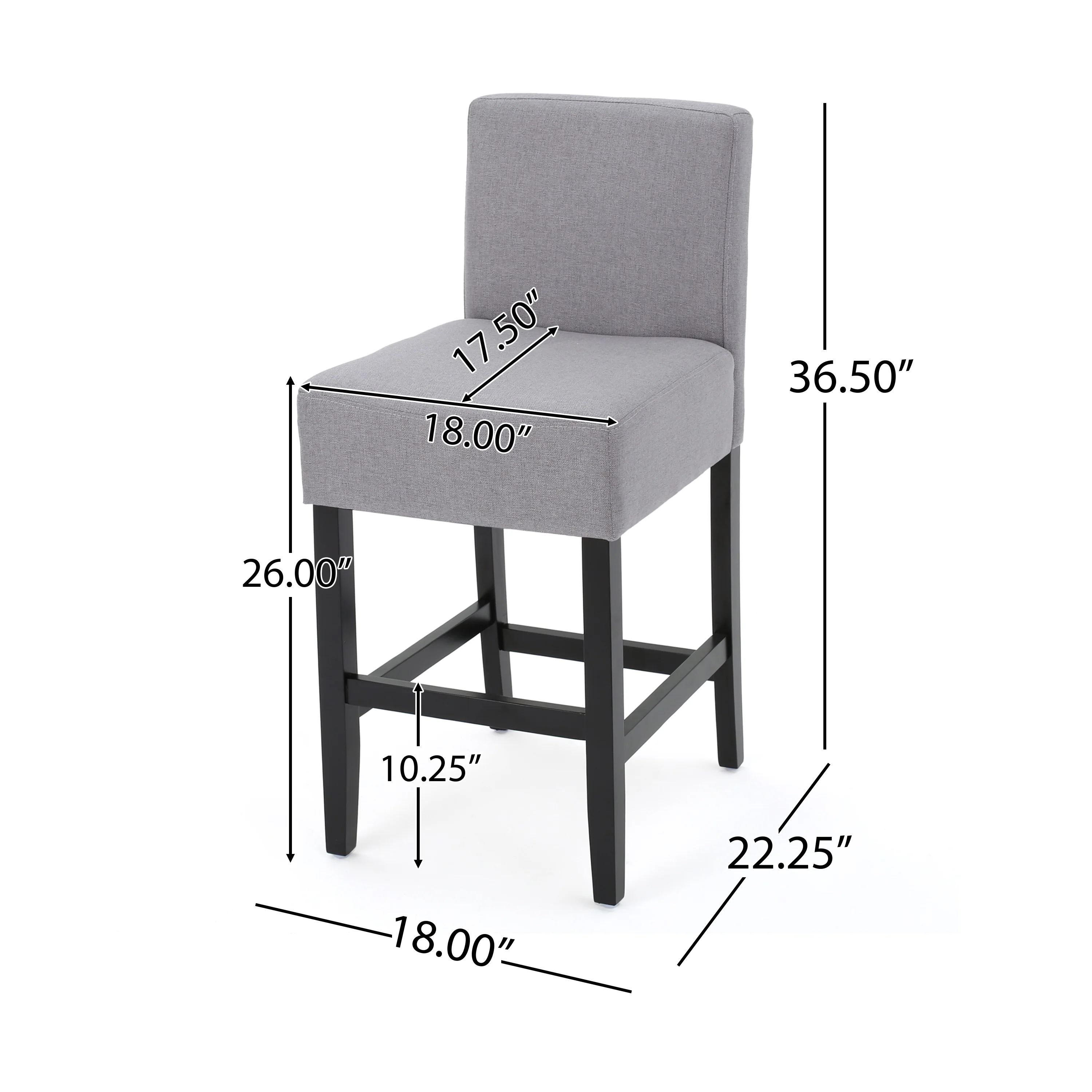 Peterborough Modern 26-Inch Fabric Counter Stool (Set of 2) - furnishings
