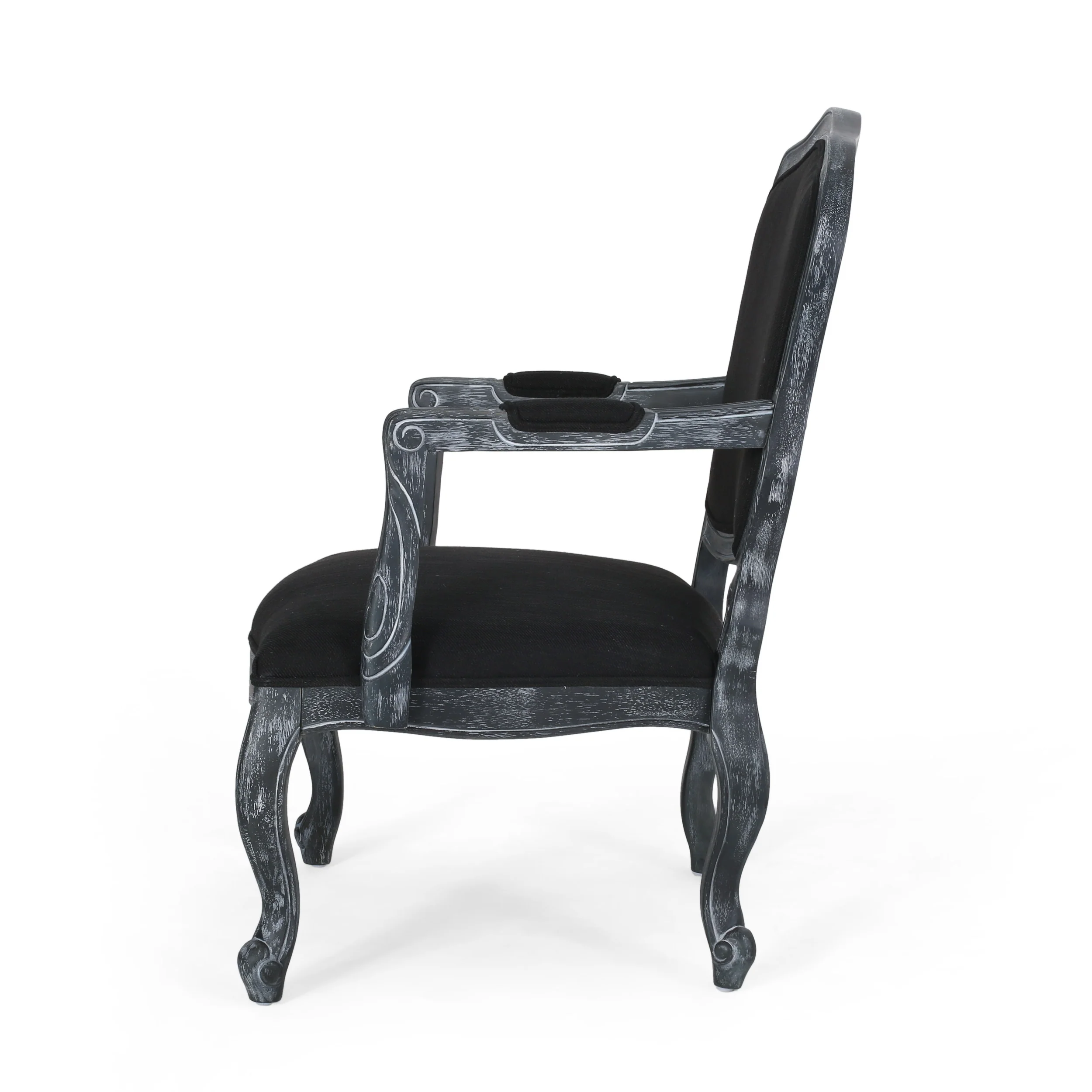 Stene French Country Wood Upholstered Dining Armchair - furnishings