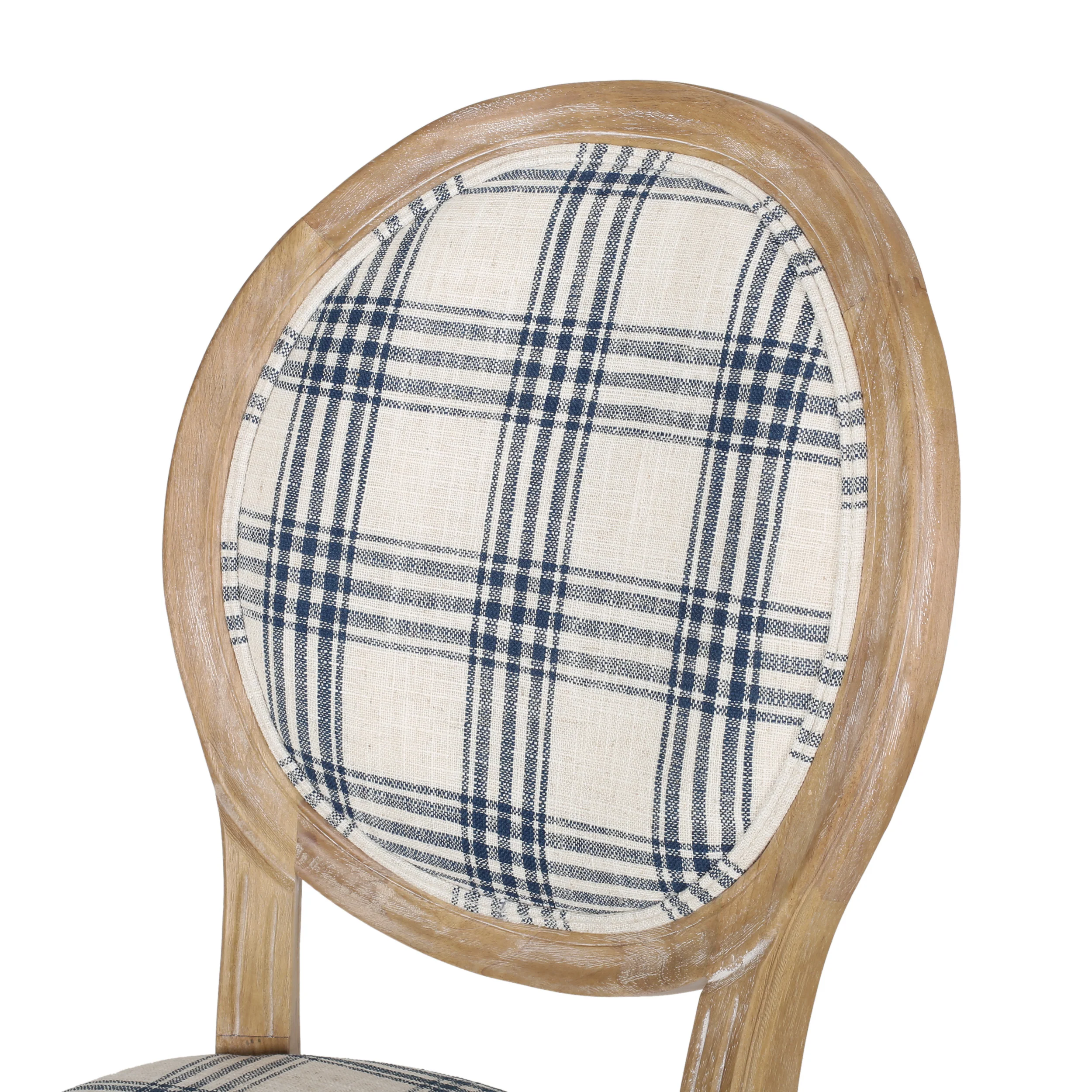 Dason French Country Fabric Upholstered Wood 7 Piece Dining Set - furnishings
