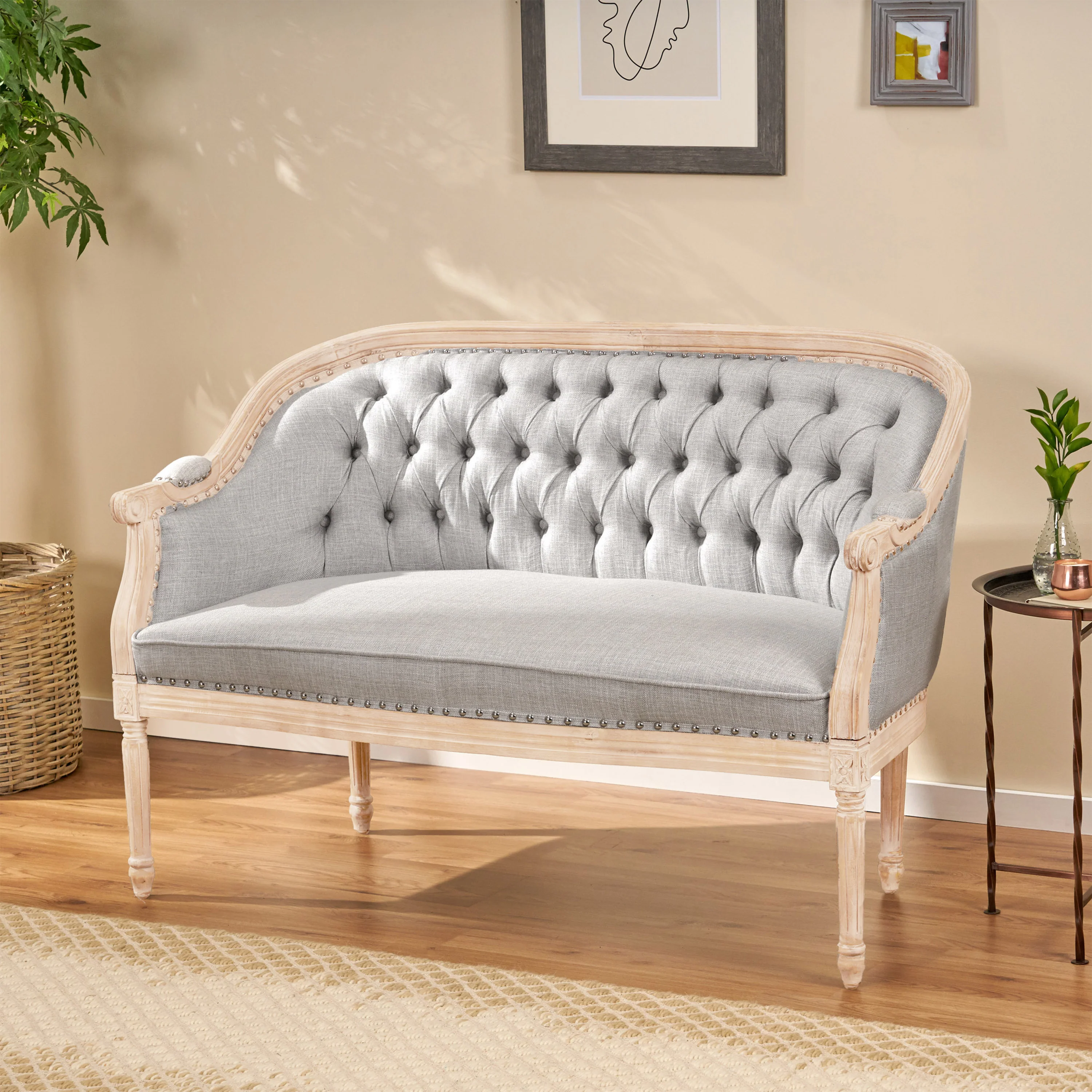 Megan Traditional Tufted Upholstered Loveseat - furnishings