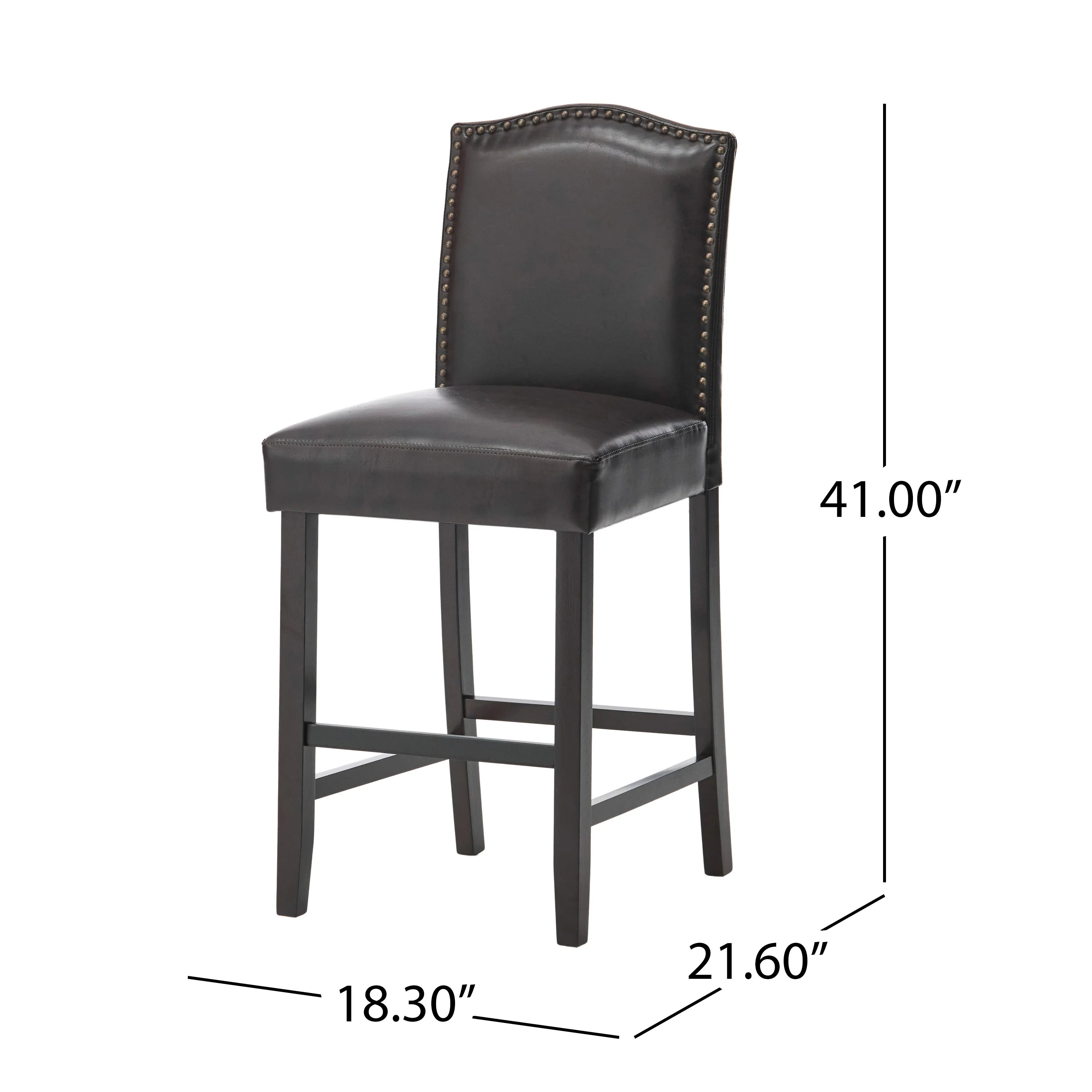 Kainu Brown Leather Counter Stools, Set of 2 - furnishings