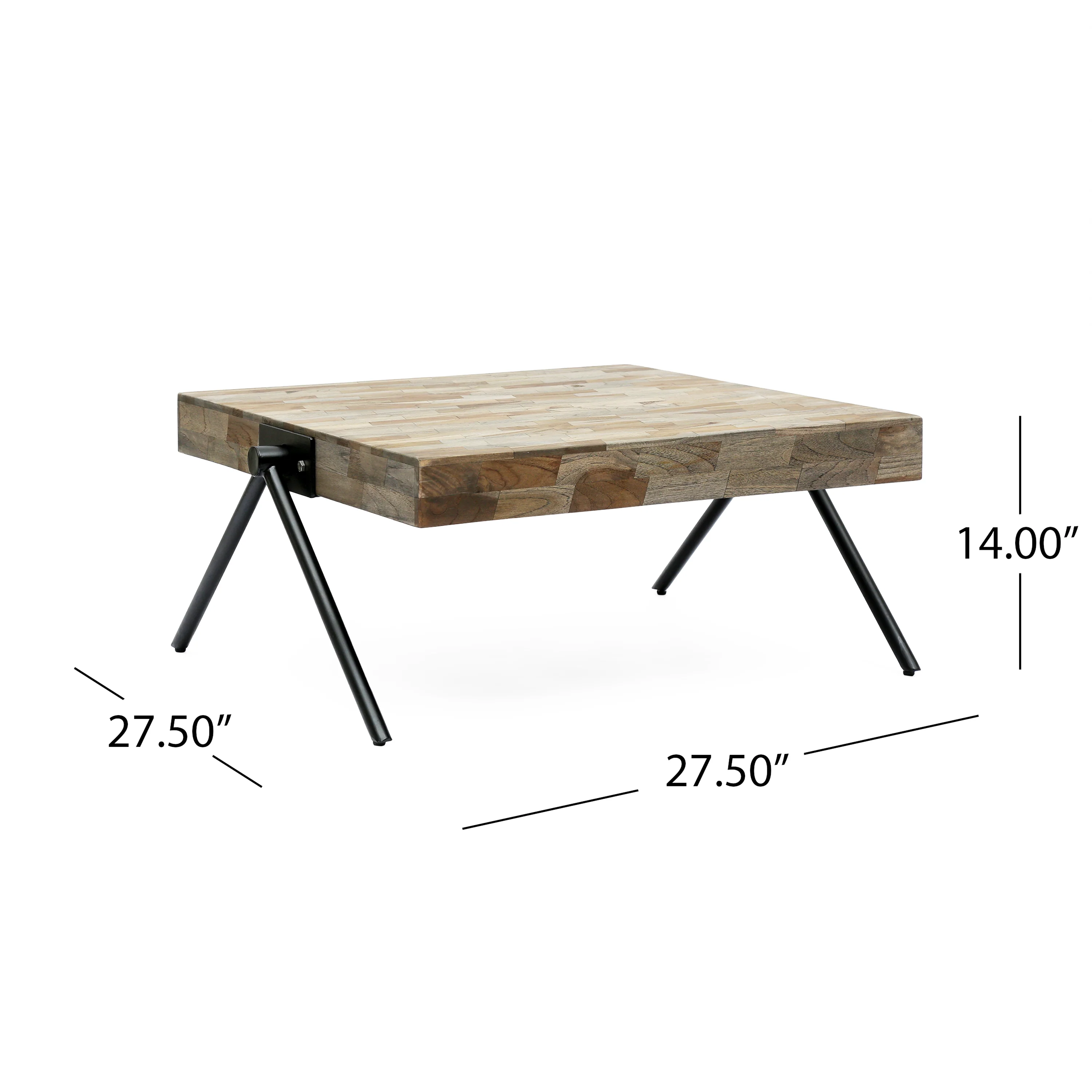 Delliah Handcrafted Modern Industrial Mango Wood Coffee Table - furnishings