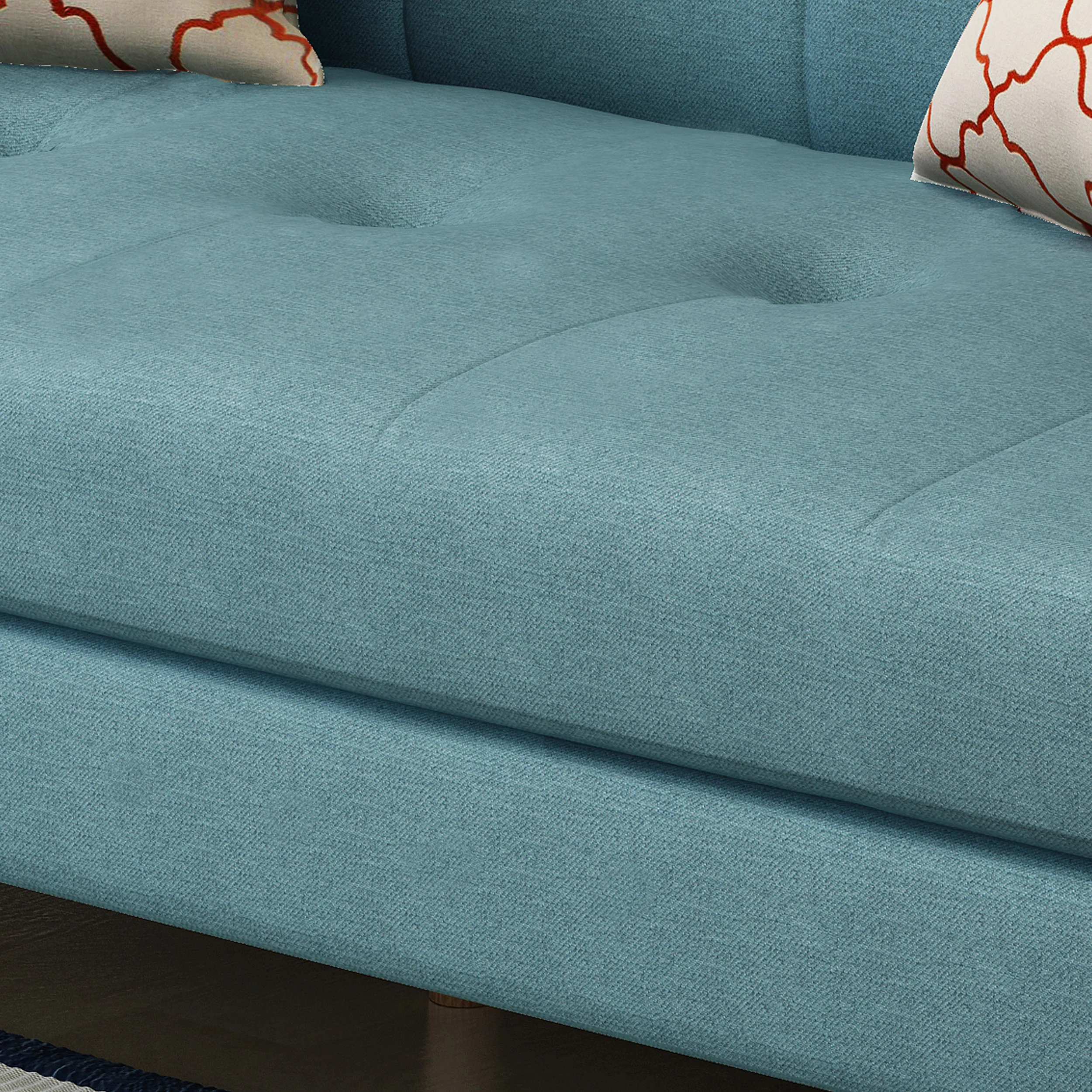 Angelica Mid-Century Modern Fabric Tufted Sofa - furnishings