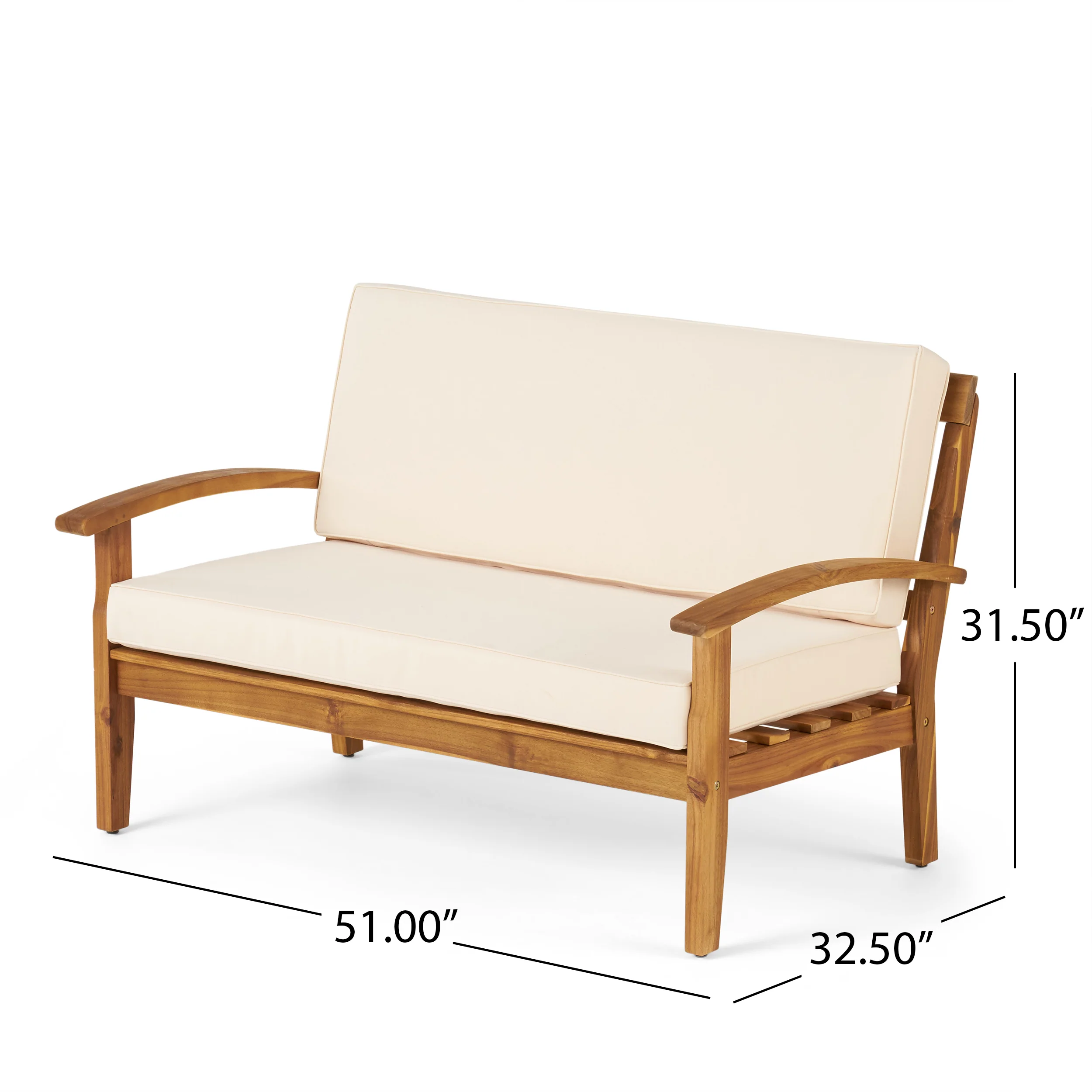 Peyton 4 Pc Acacia Wood Chat Set w/ Water Resistant Cushions - furnishings