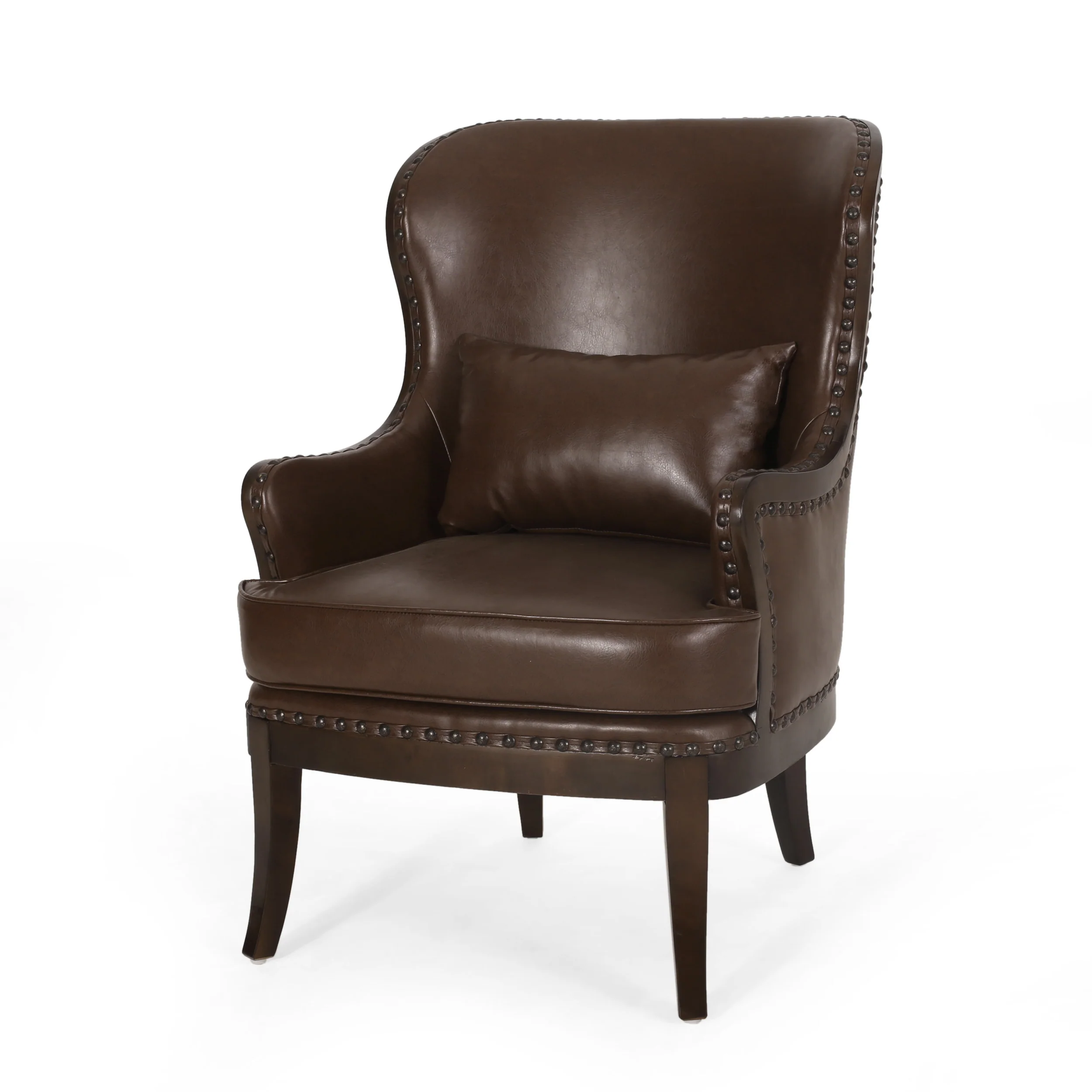 Jett Contemporary Upholstered Accent Chair with Nailhead Trim - furnishings