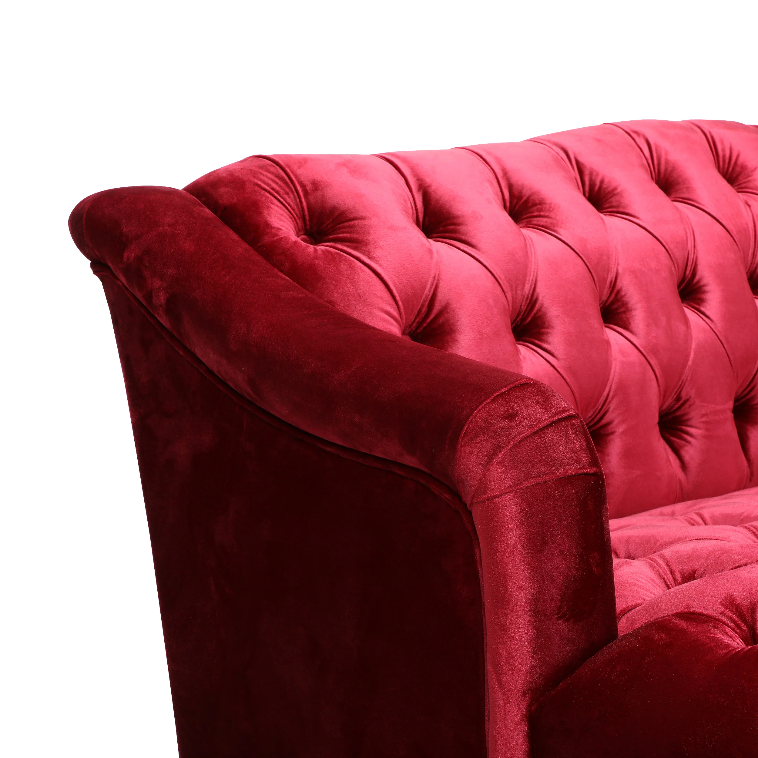 Kayleigh Modern Glam Tufted Velvet 3 Seater Sofa - furnishings