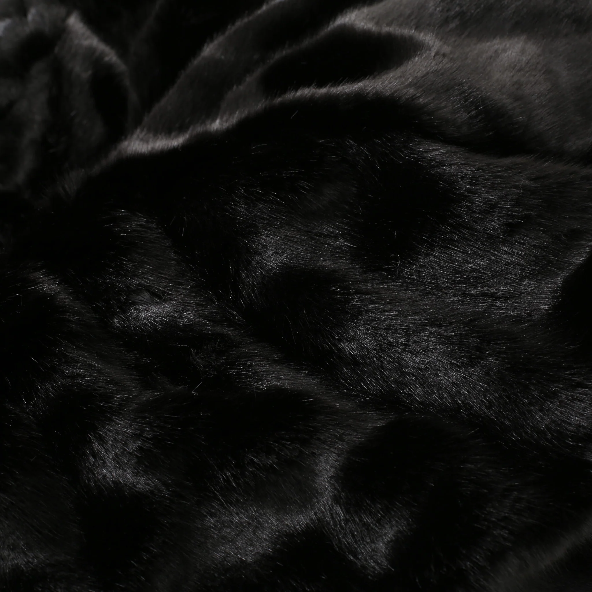 Malic Plush New Black Fur Fabric Bean Bag - furnishings