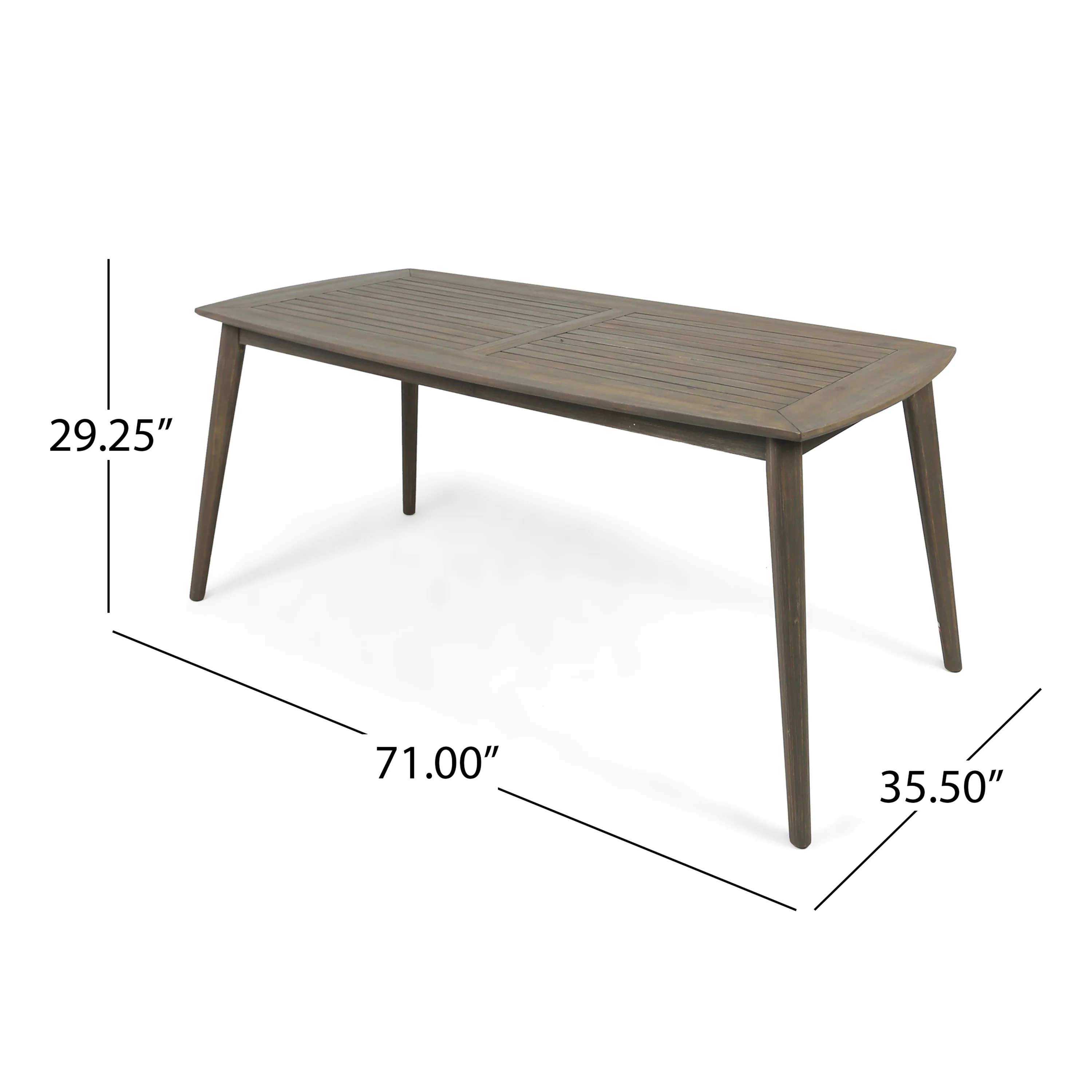 Kado Outdoor 7 Piece Wood and Wicker Dining Set, Gray and Gray - furnishings