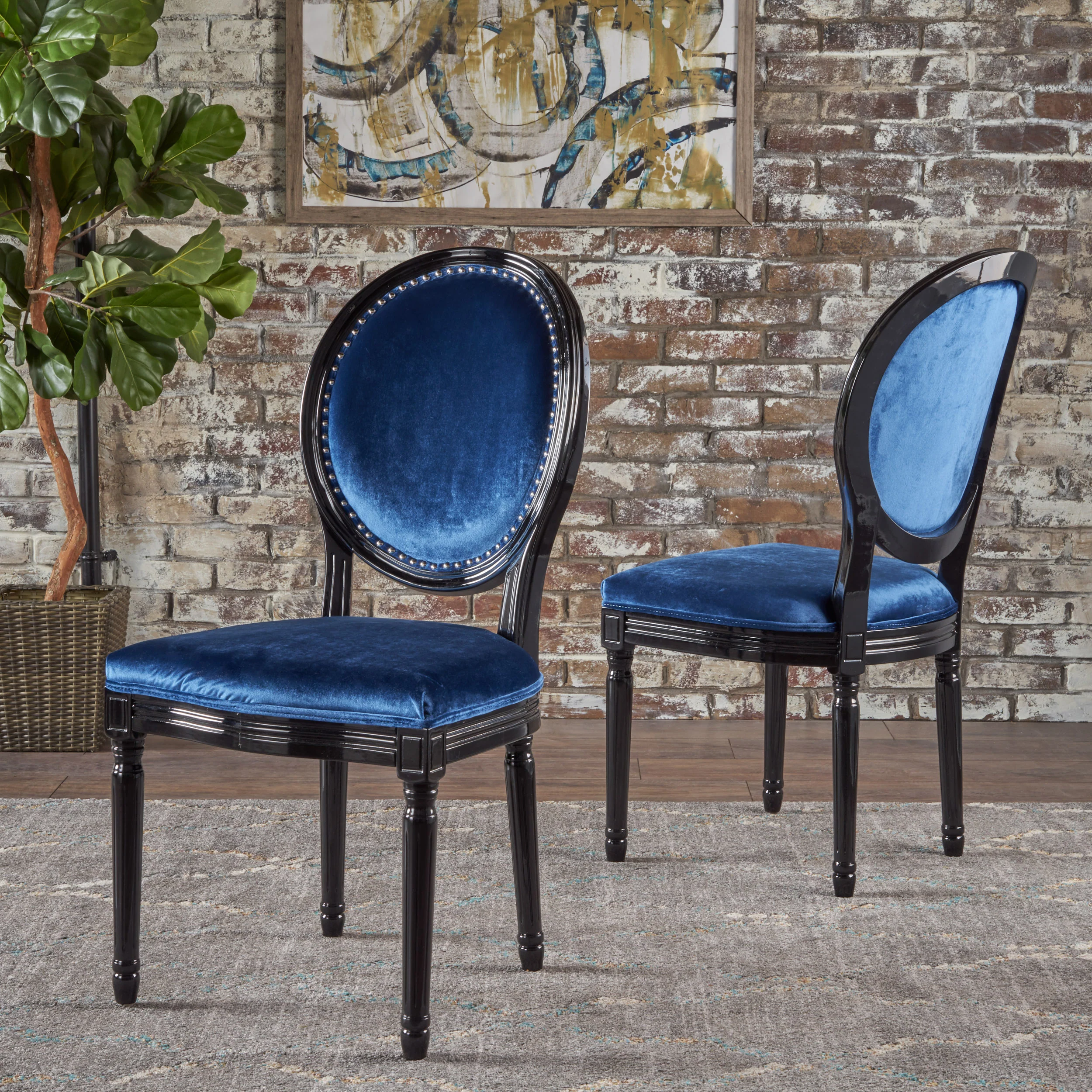 Landon Traditional New Velvet Dining Chairs (Set of 2) - furnishings