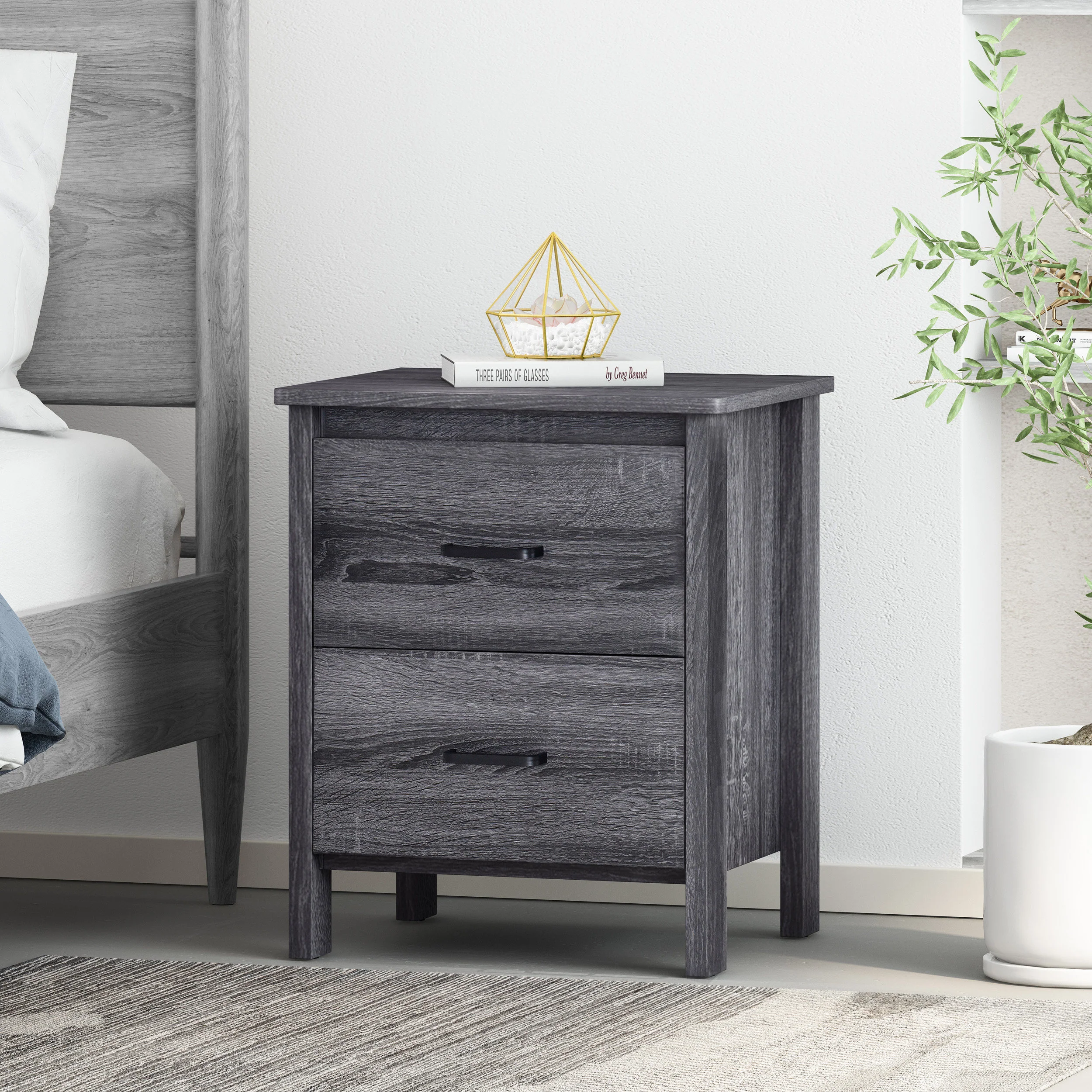Titeca Contemporary 2 Drawer Nightstand - furnishings