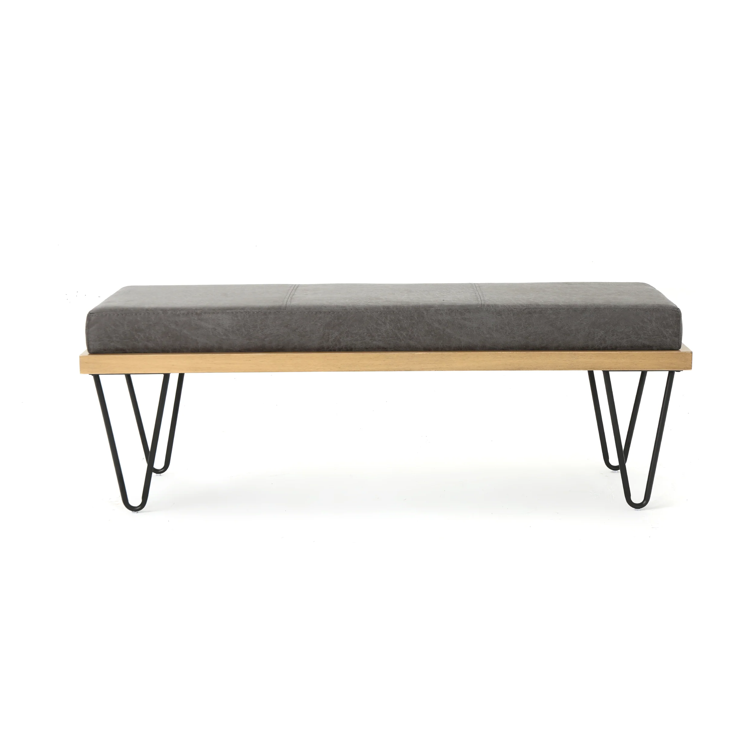 Elaina Industrial Modern Microfiber Bench - furnishings