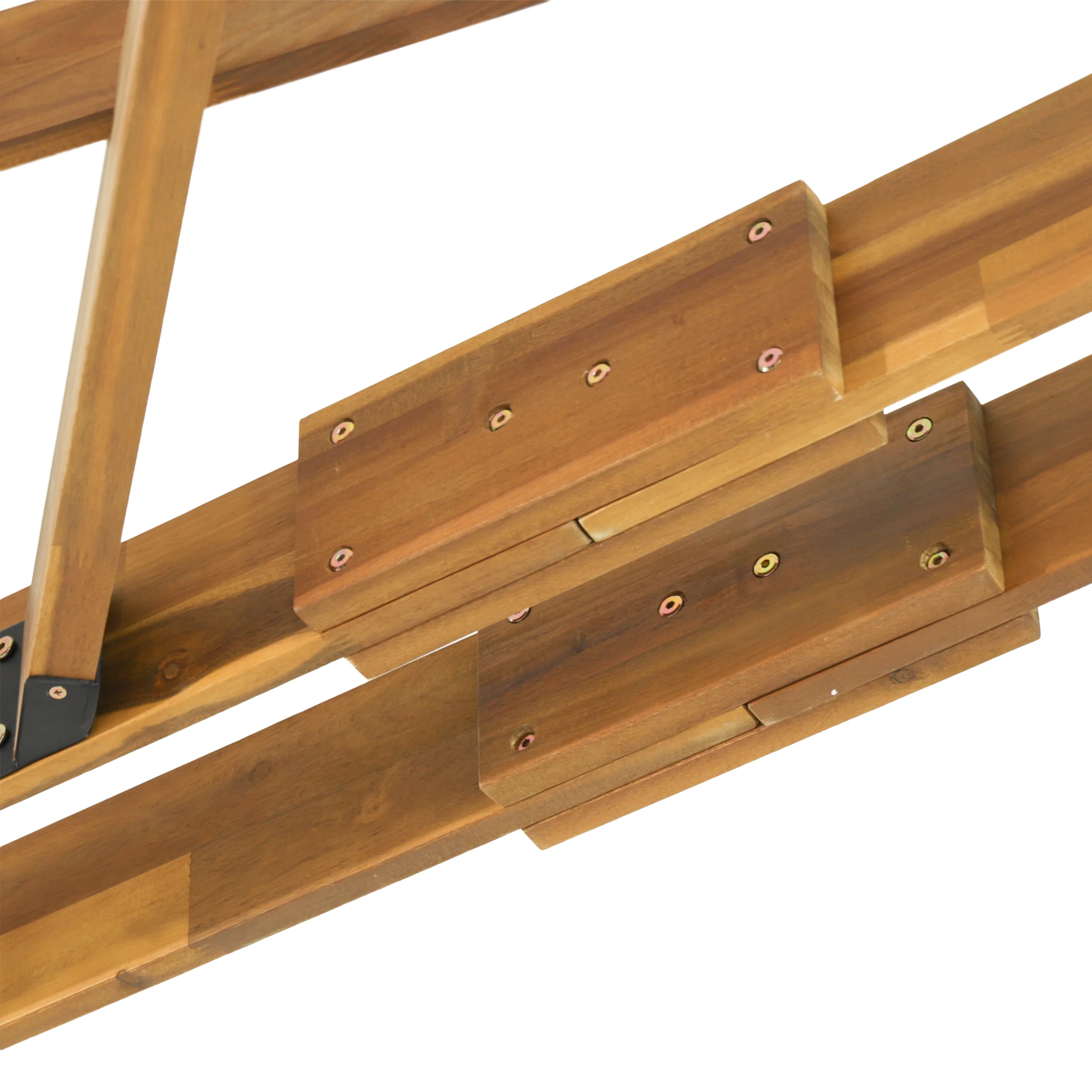 Cardan Outdoor Acacia Wood Triangle Pergola, Teak and Black - furnishings