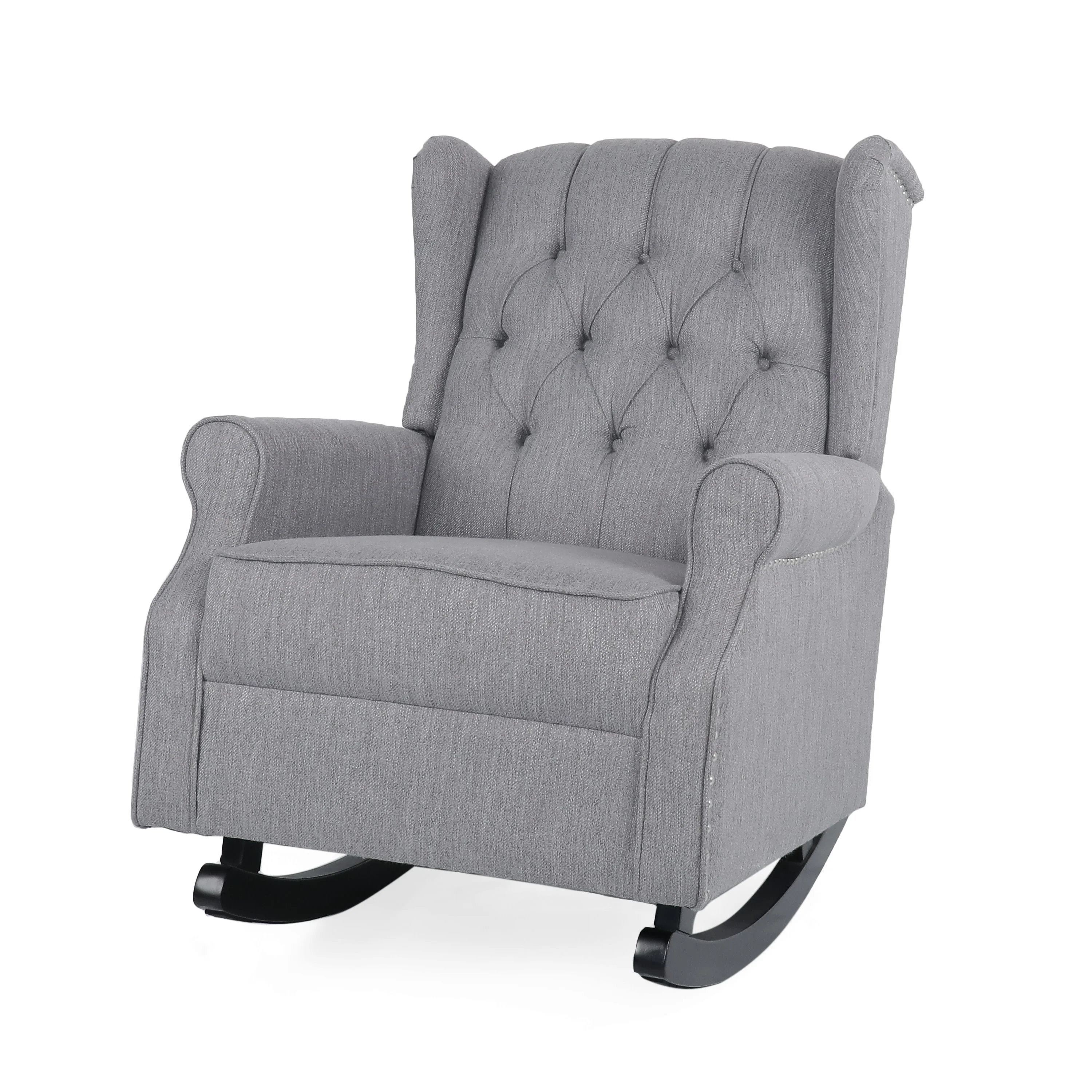 Sheila Contemporary Fabric Tufted Wingback Rocking Chair - furnishings