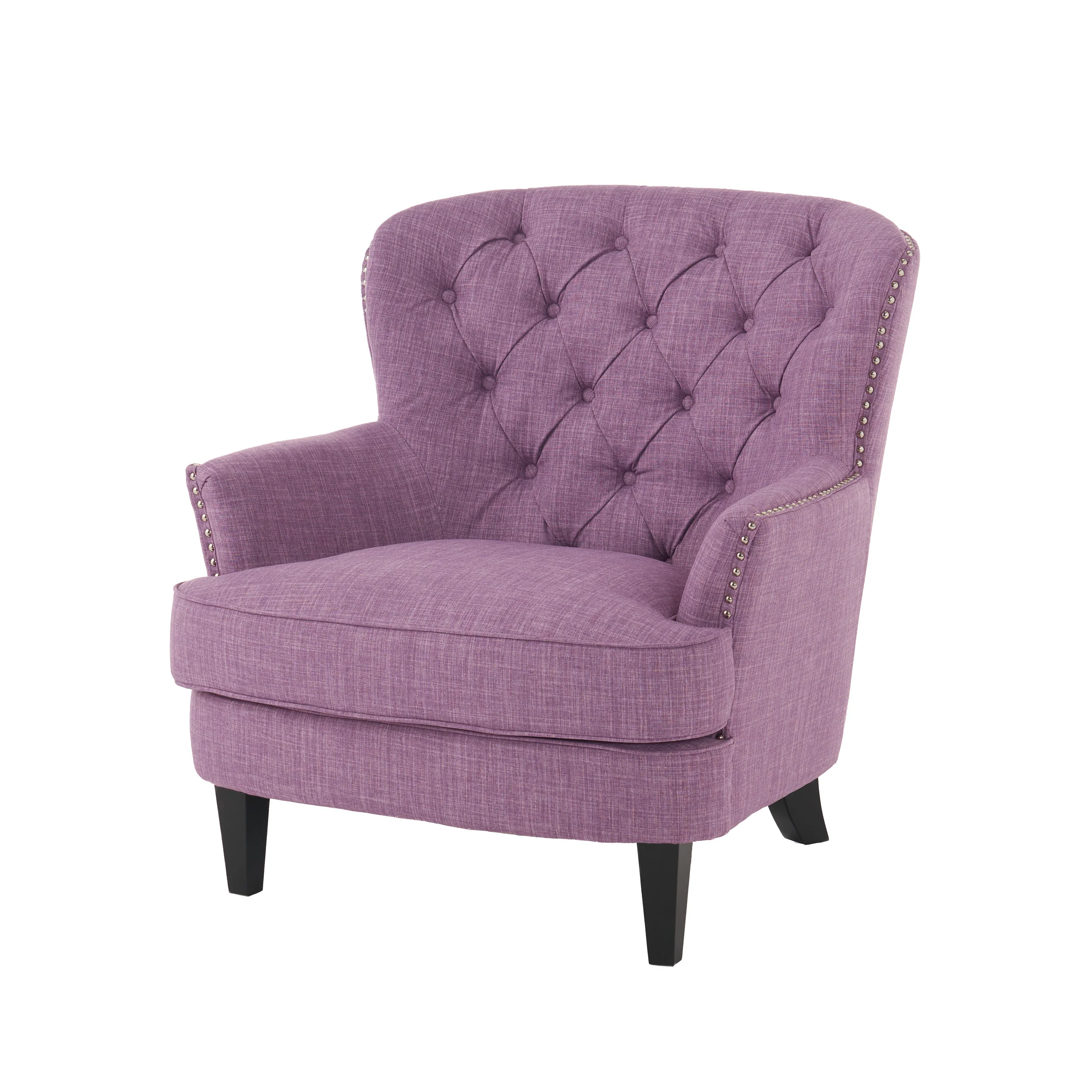 Alfred Button Tufted Fabric Club Chair - furnishings