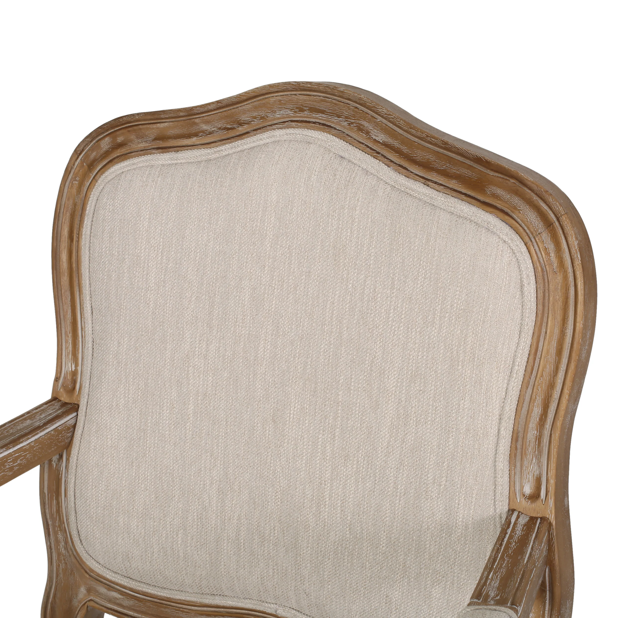 Absaroka French Country Fabric Upholstered Wood 5 Piece Circular Dining Set - furnishings