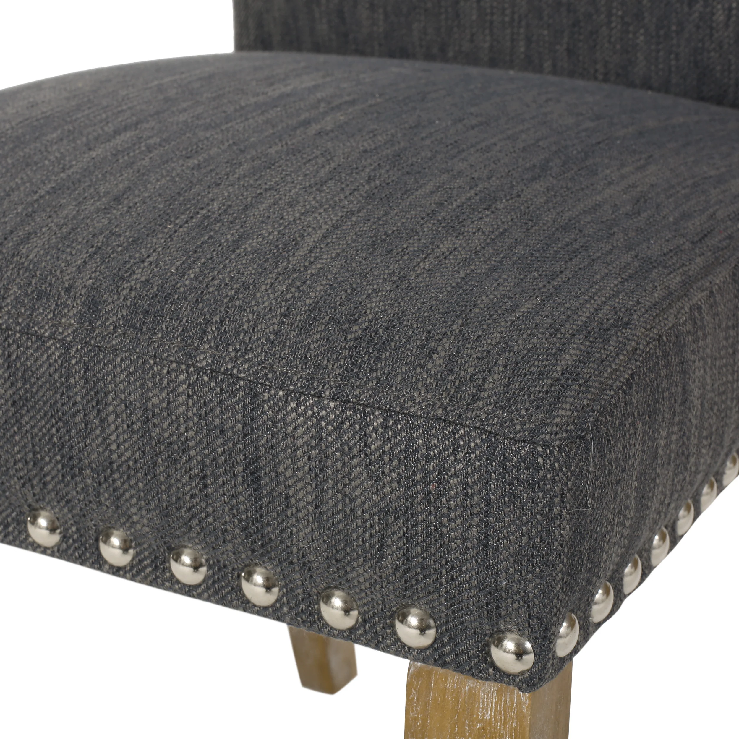 Depue Contemporary Fabric Dining Chair with Nailhead Trim, Set of 2 - furnishings