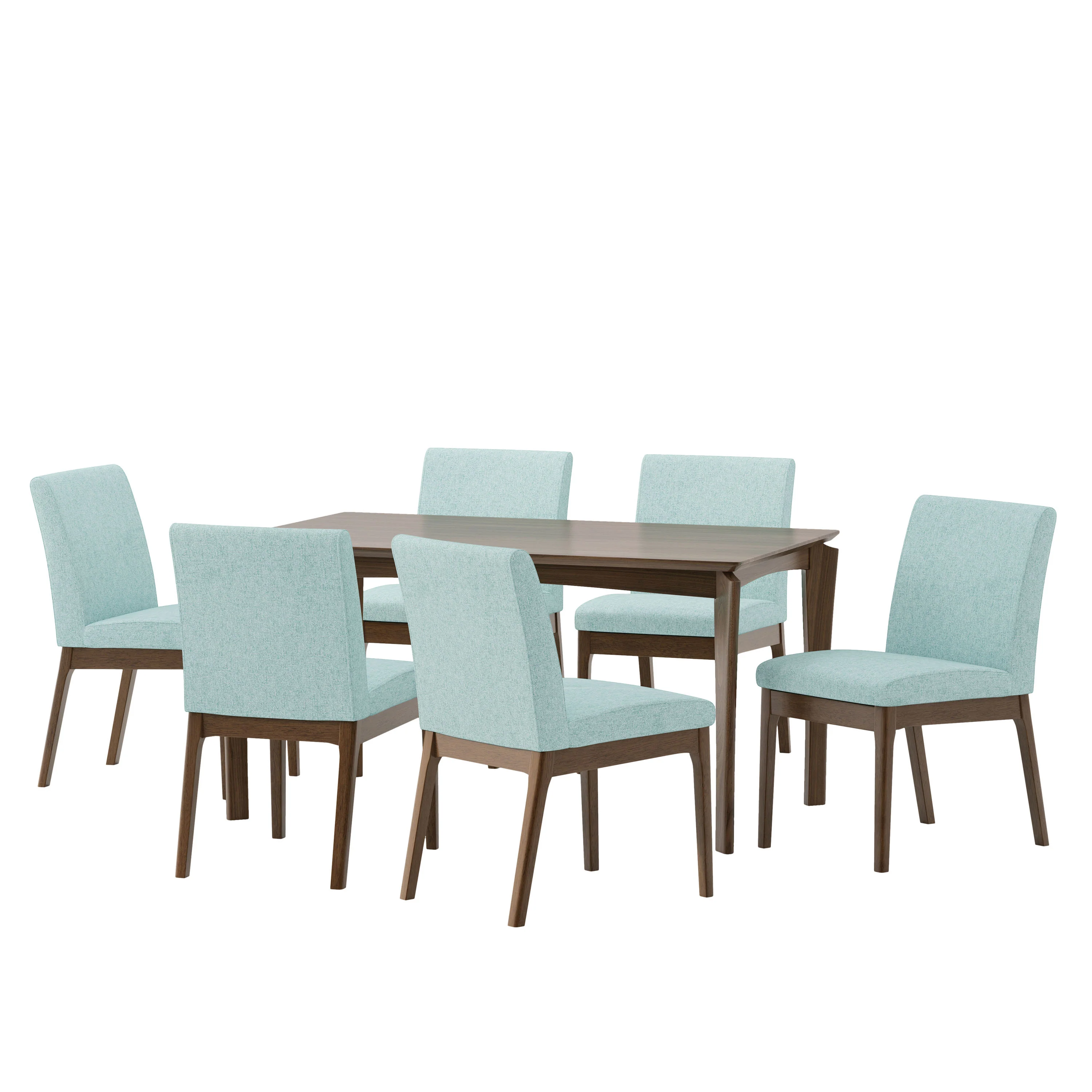 Ballantrae Wood and Fabric 7 Piece Dining Set - furnishings