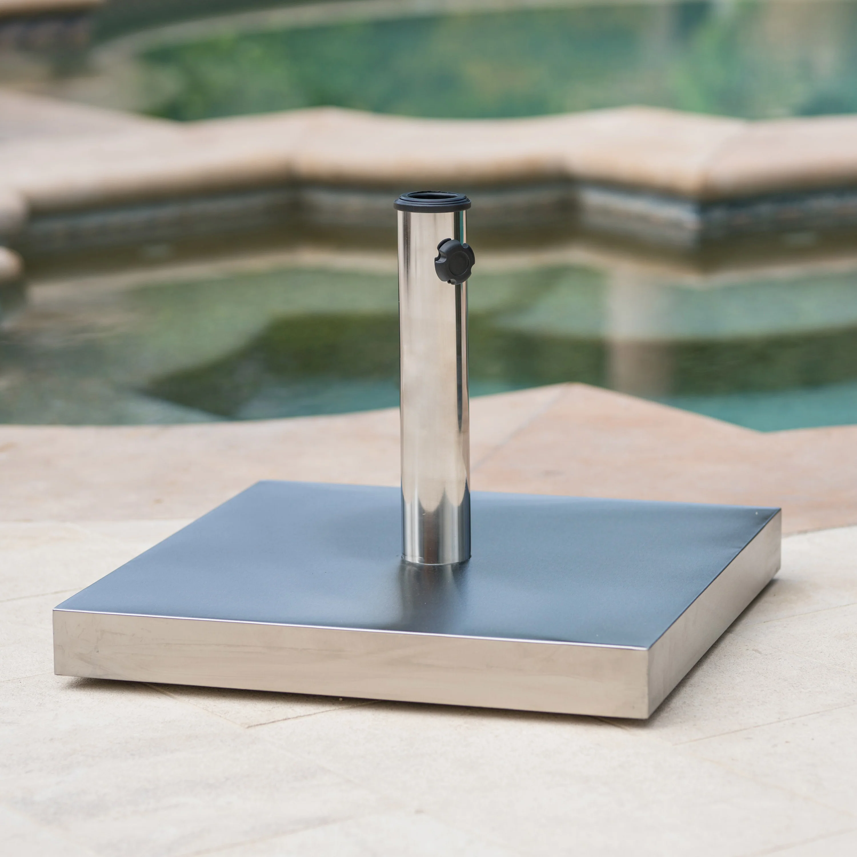 Norcross 66lbs Stainless Steel Square Umbrella Base - furnishings