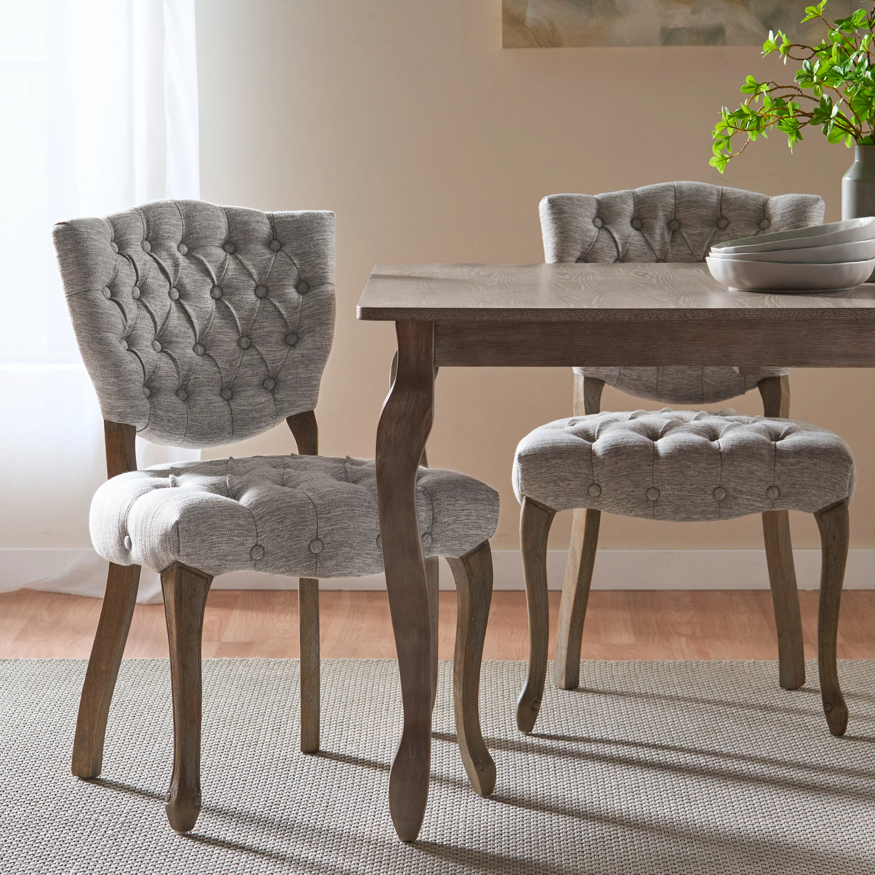 Case Tufted Dining Chair with Cabriole Legs (Set of 2) - furnishings