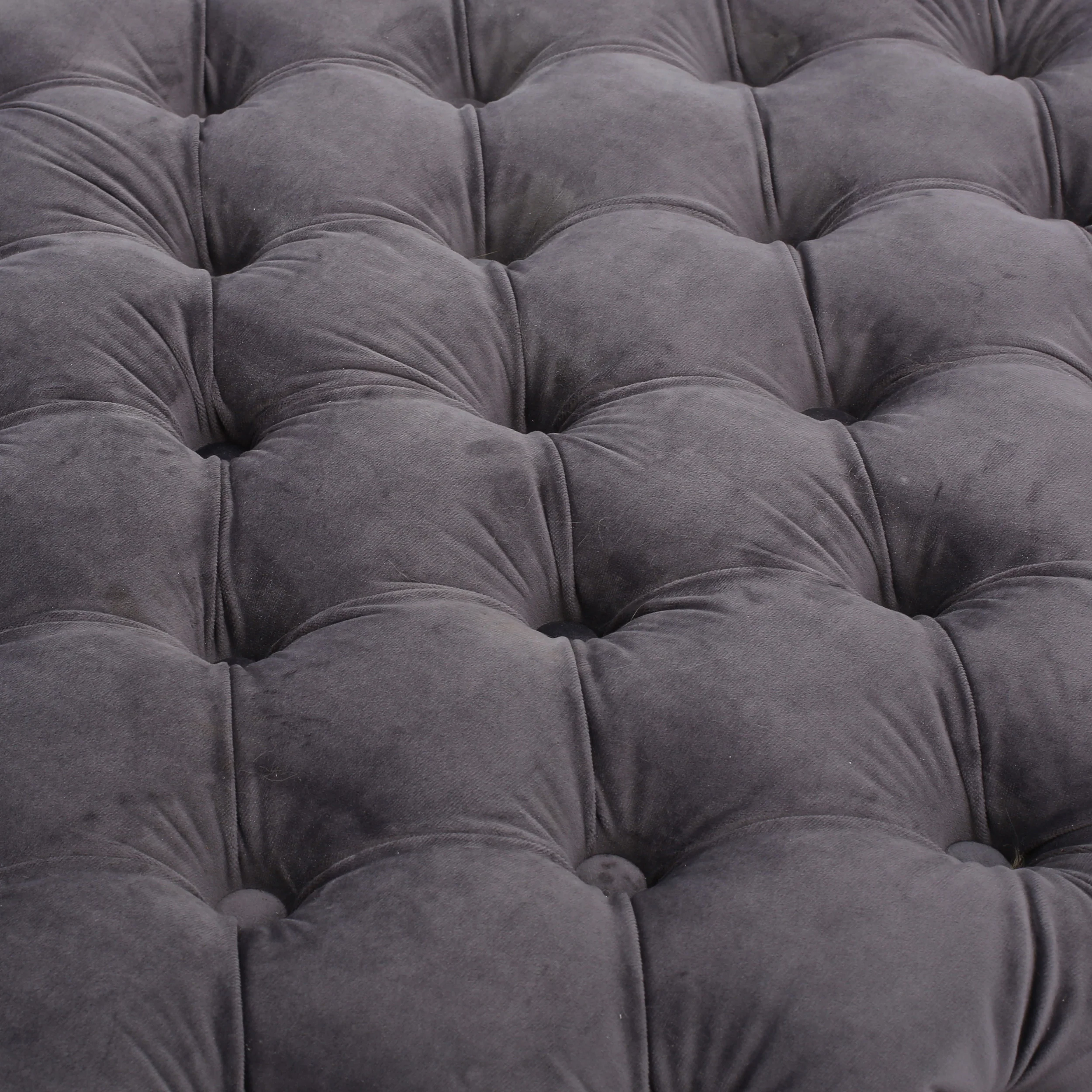 Provence Tufted New Velvet Fabric Ottoman Pouf - furnishings