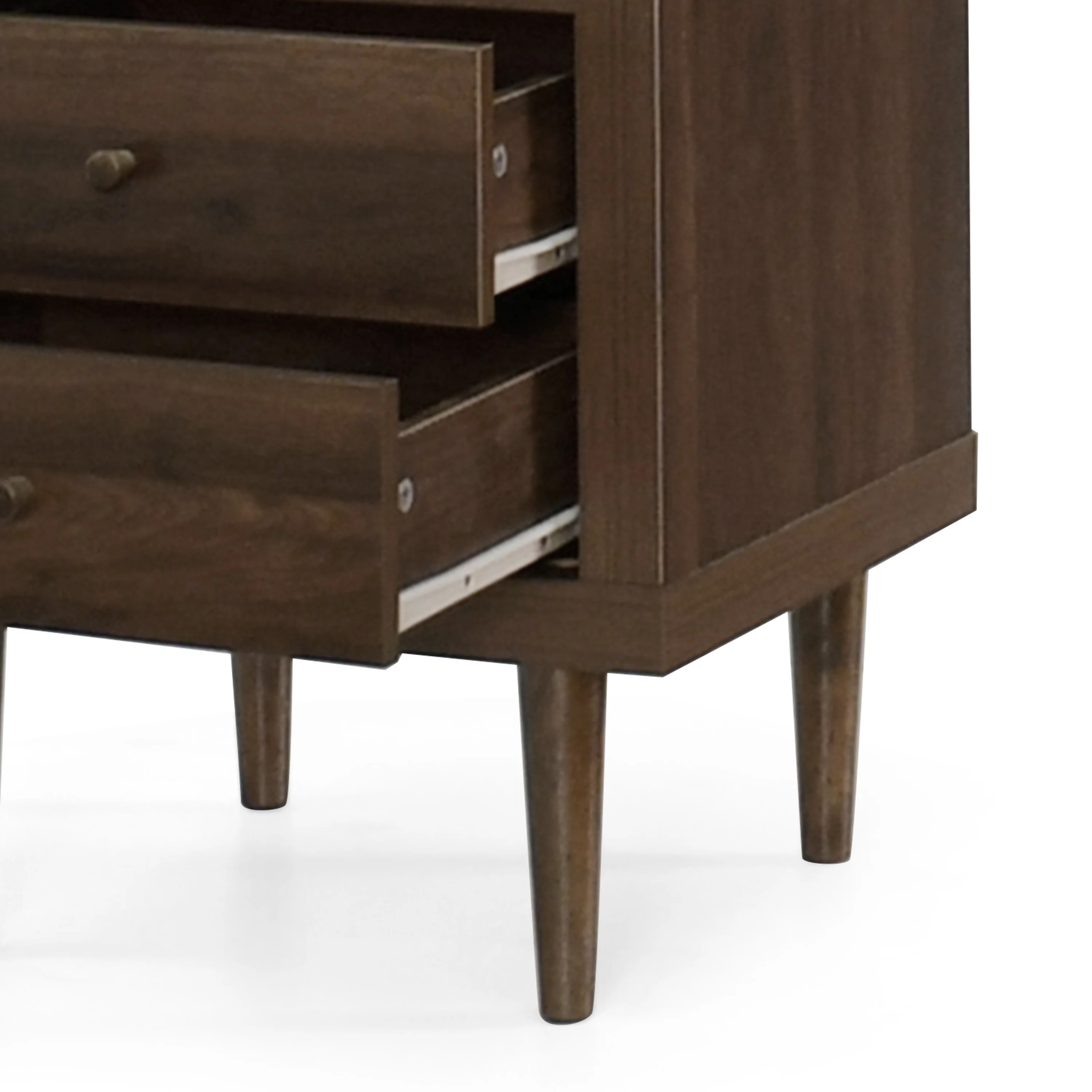 Farhart Mid Century Modern Faux Wood 2 Drawer Nightstand - furnishings