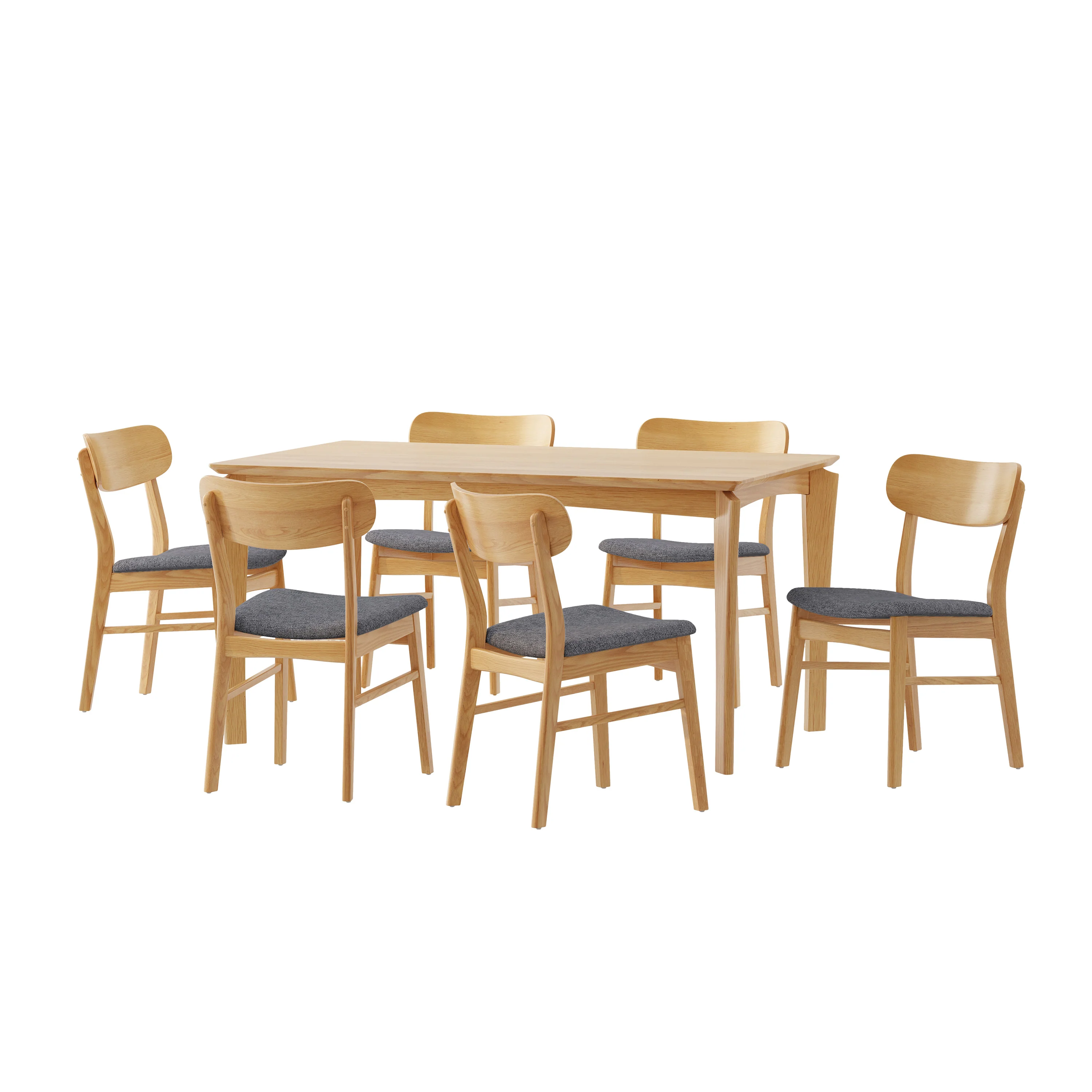 Carmody Wood and Fabric 7 Piece Dining Set - furnishings