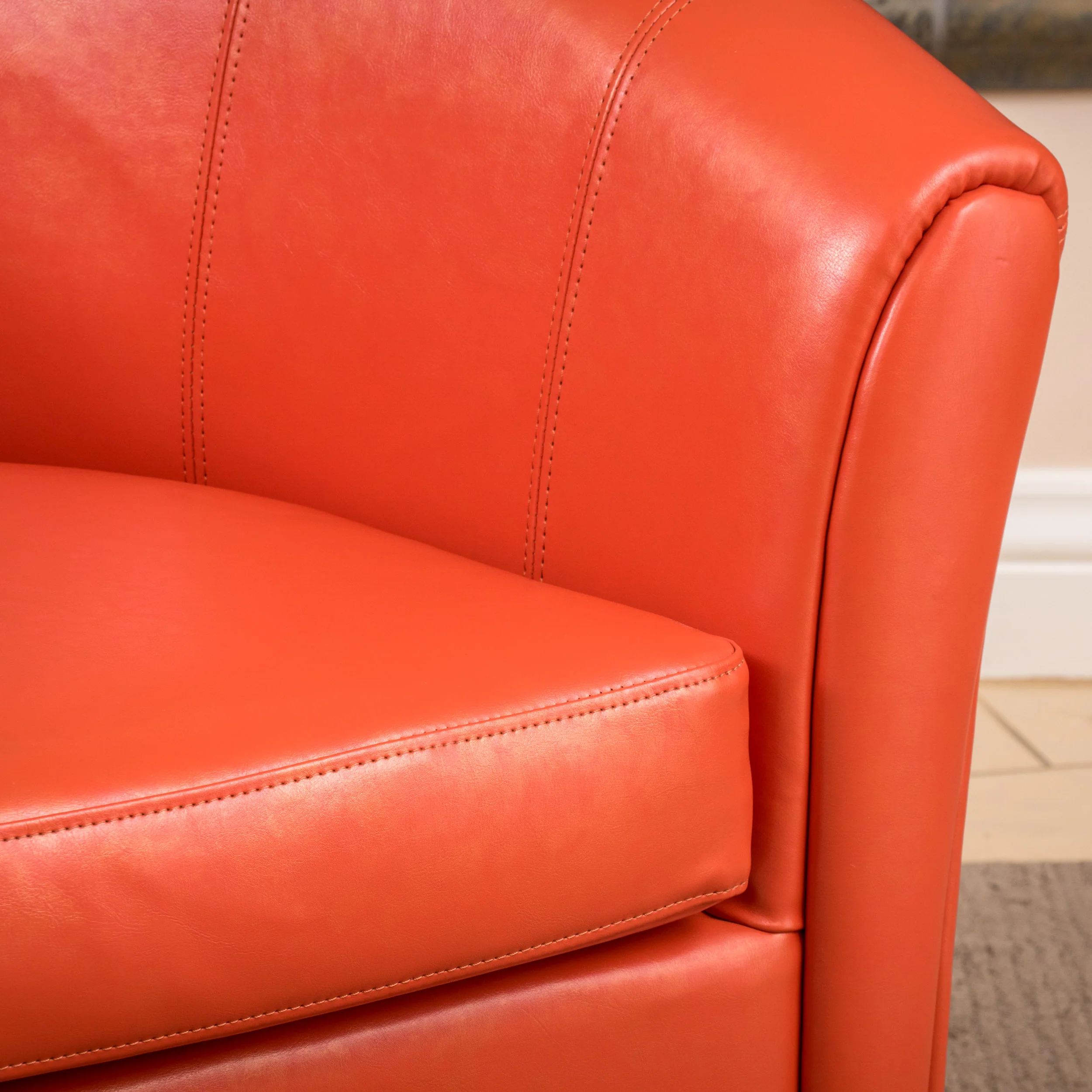 Newport Tub Design Leather Club Chair - furnishings