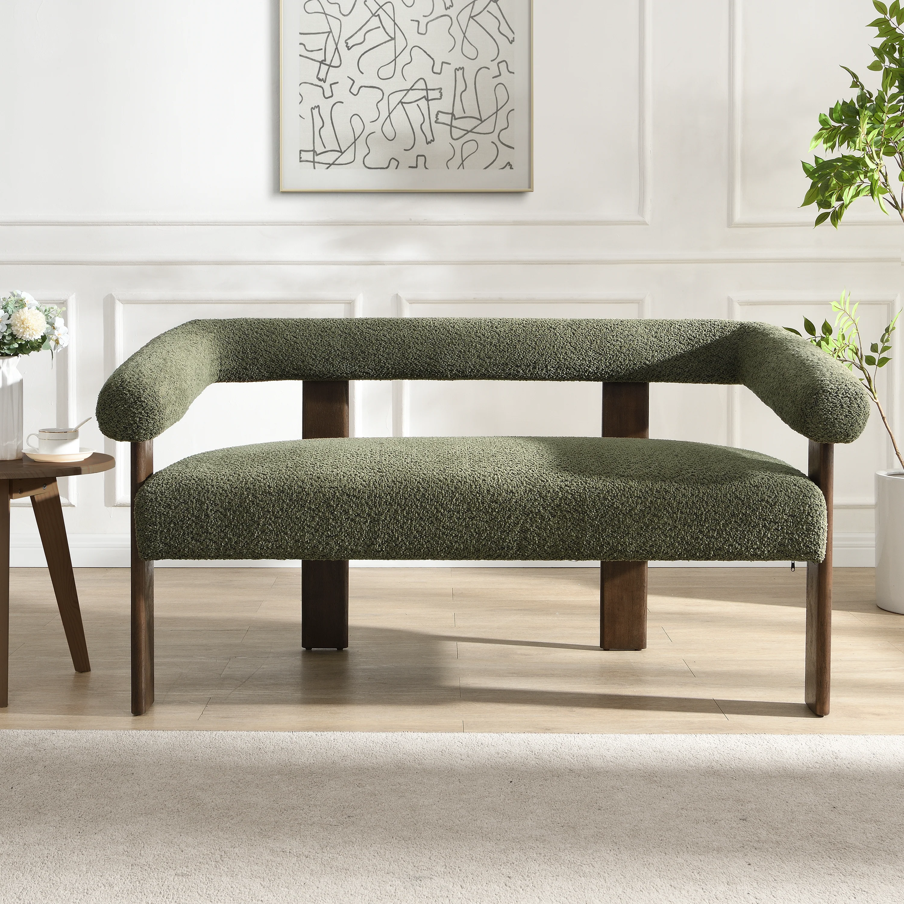 Elarer Modern Upholstered Loveseat 2 Seater Sofa - furnishings