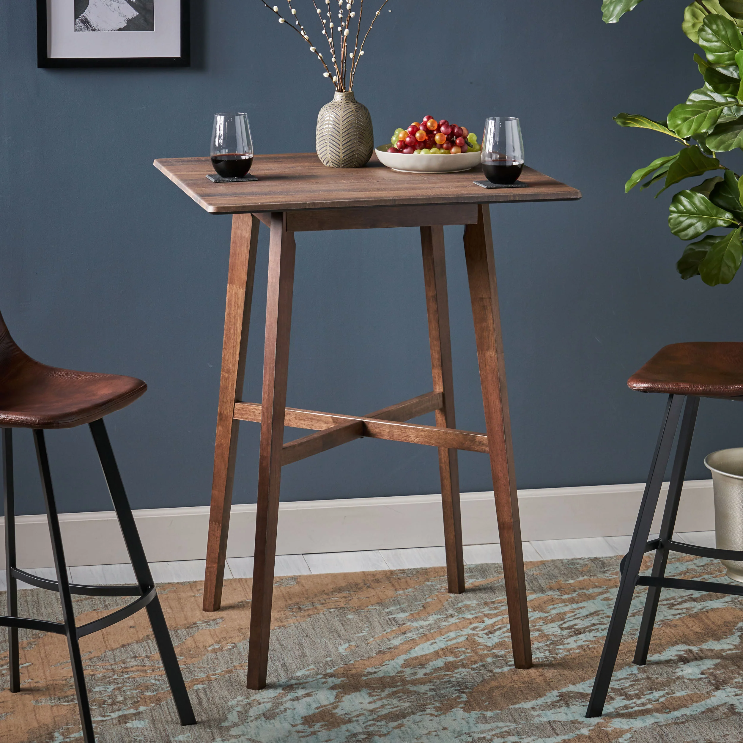 Daisy Modern Resin Square Bar Table - furnishings