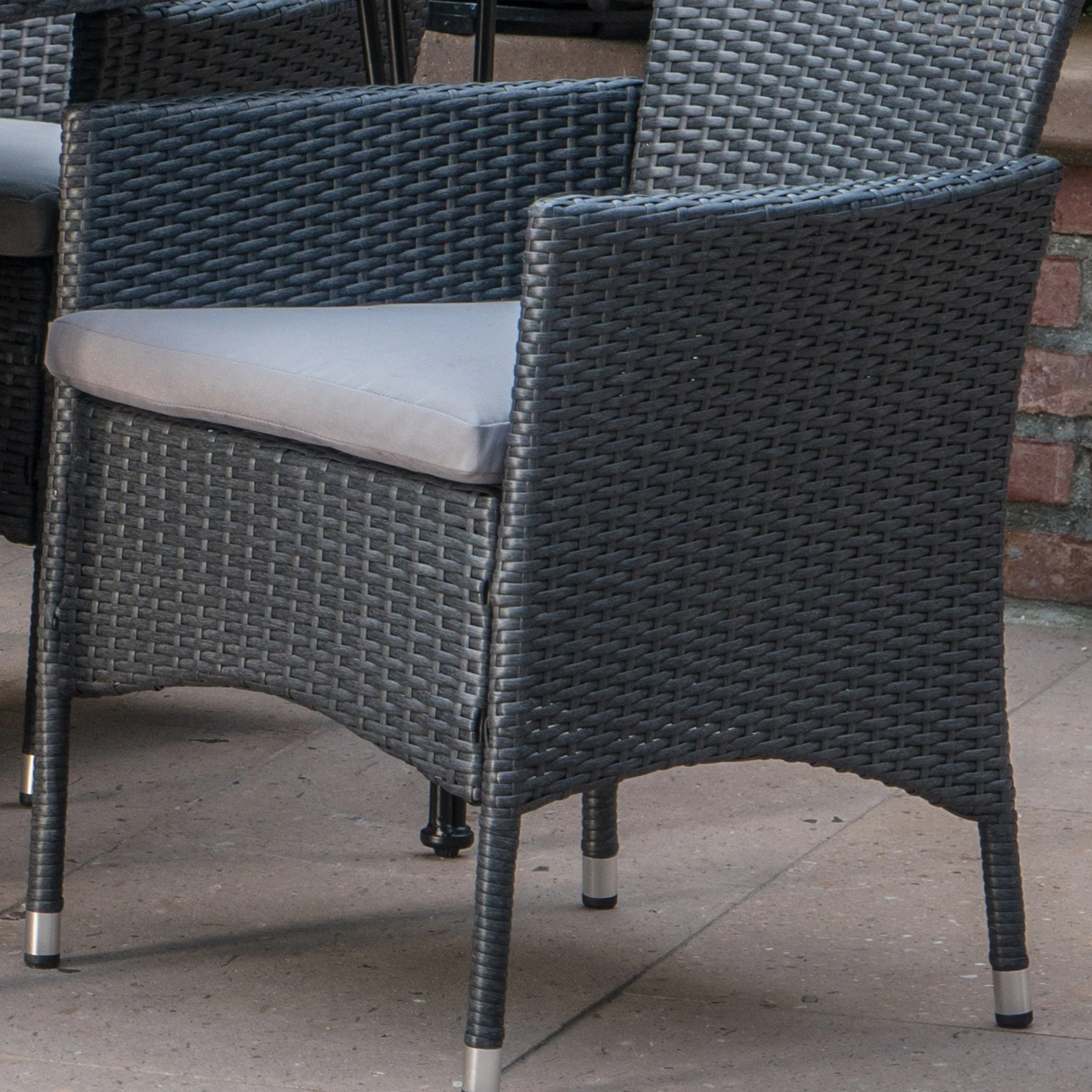 Bevern Outdoor 7 Piece Wicker Dining Set with Water Resistant Cushions - furnishings