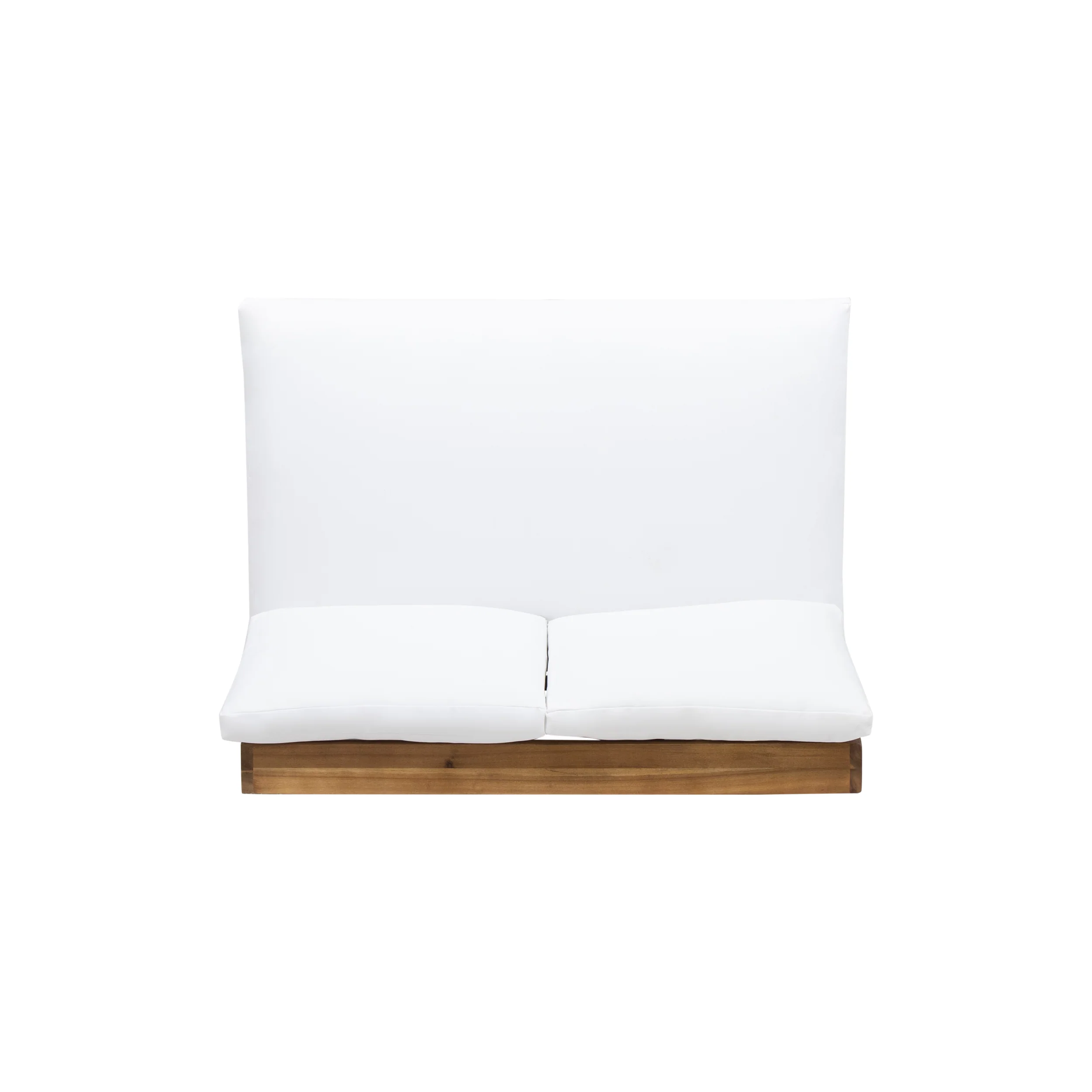 Emma Outdoor Acacia Wood Loveseat with Cushions - furnishings