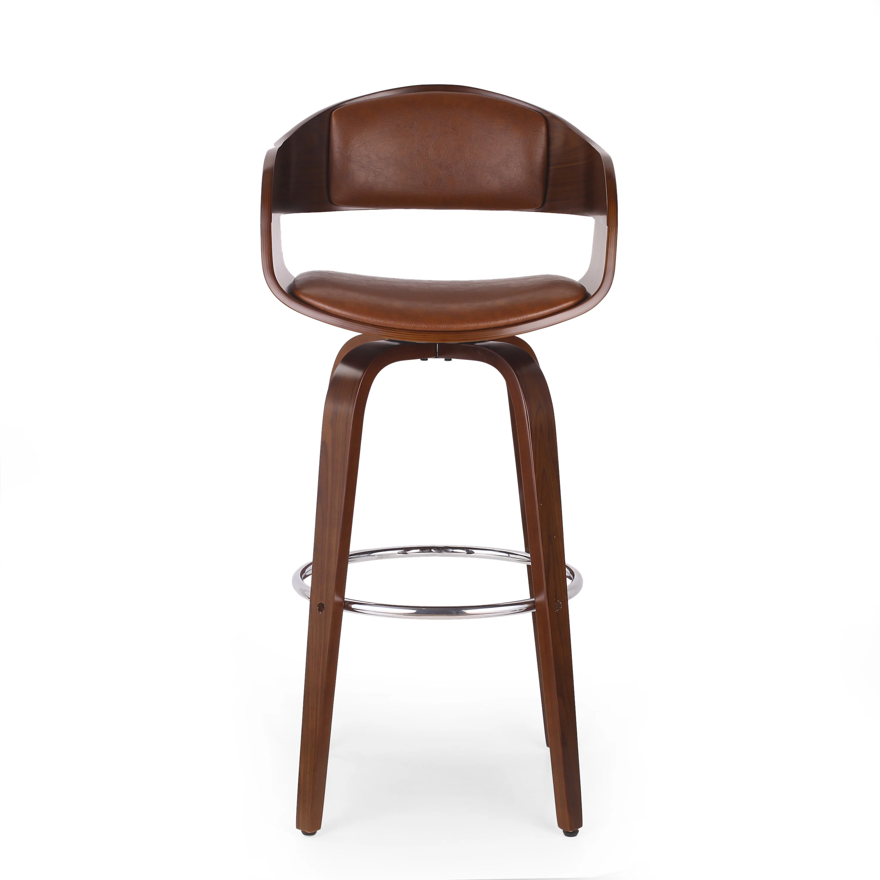 Soledad Mid-Century Modern Upholstered Swivel Barstool - furnishings