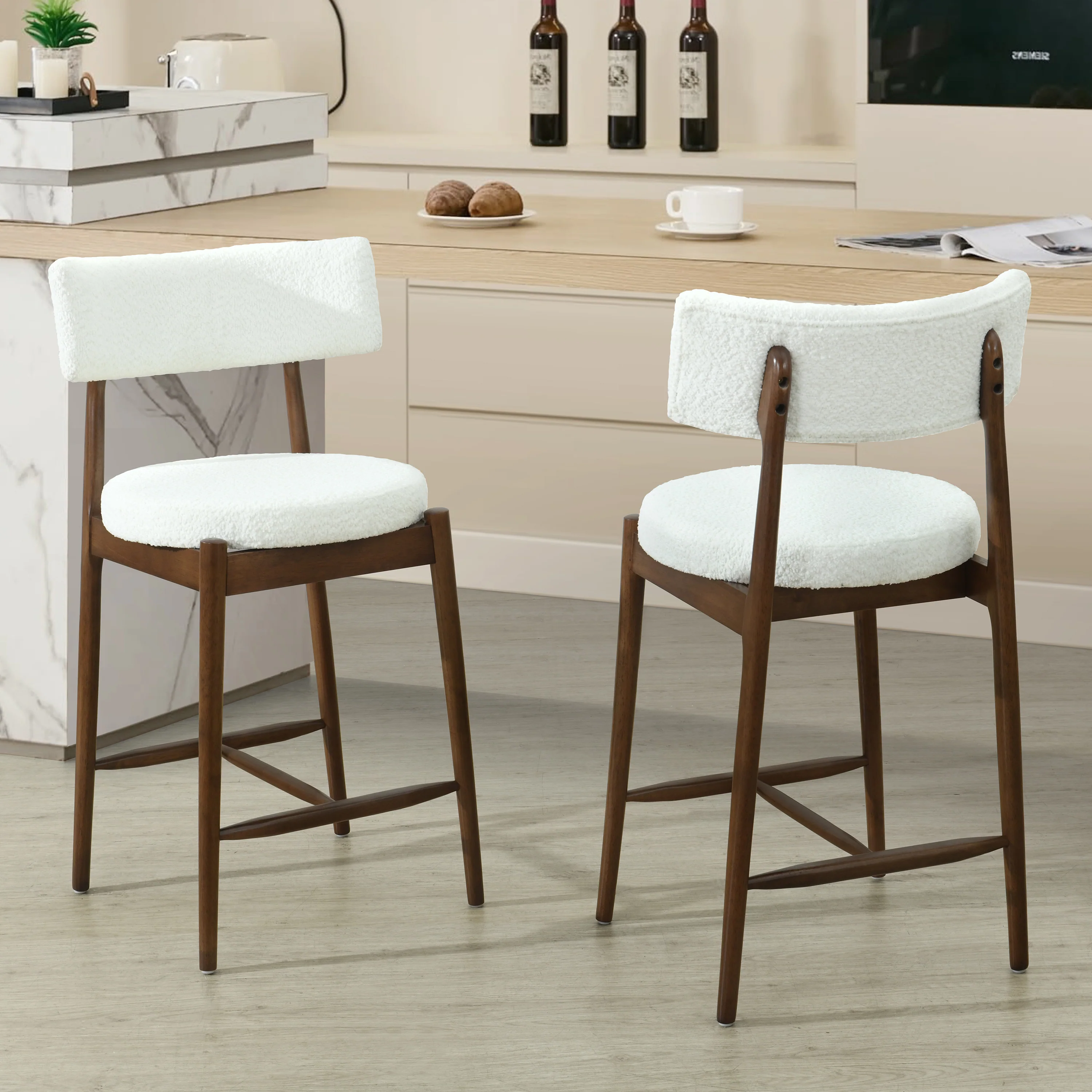 Nerinea Modern Upholstered Counter Stools Bar Stools - furnishings