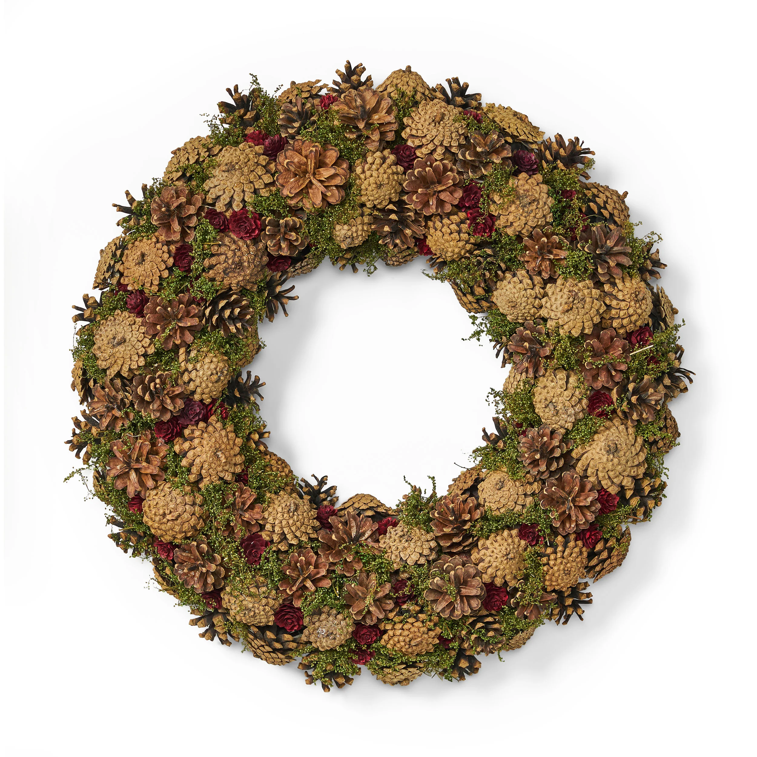 18.5 Inch Artificial Pinecone Christmas Wreath - furnishings