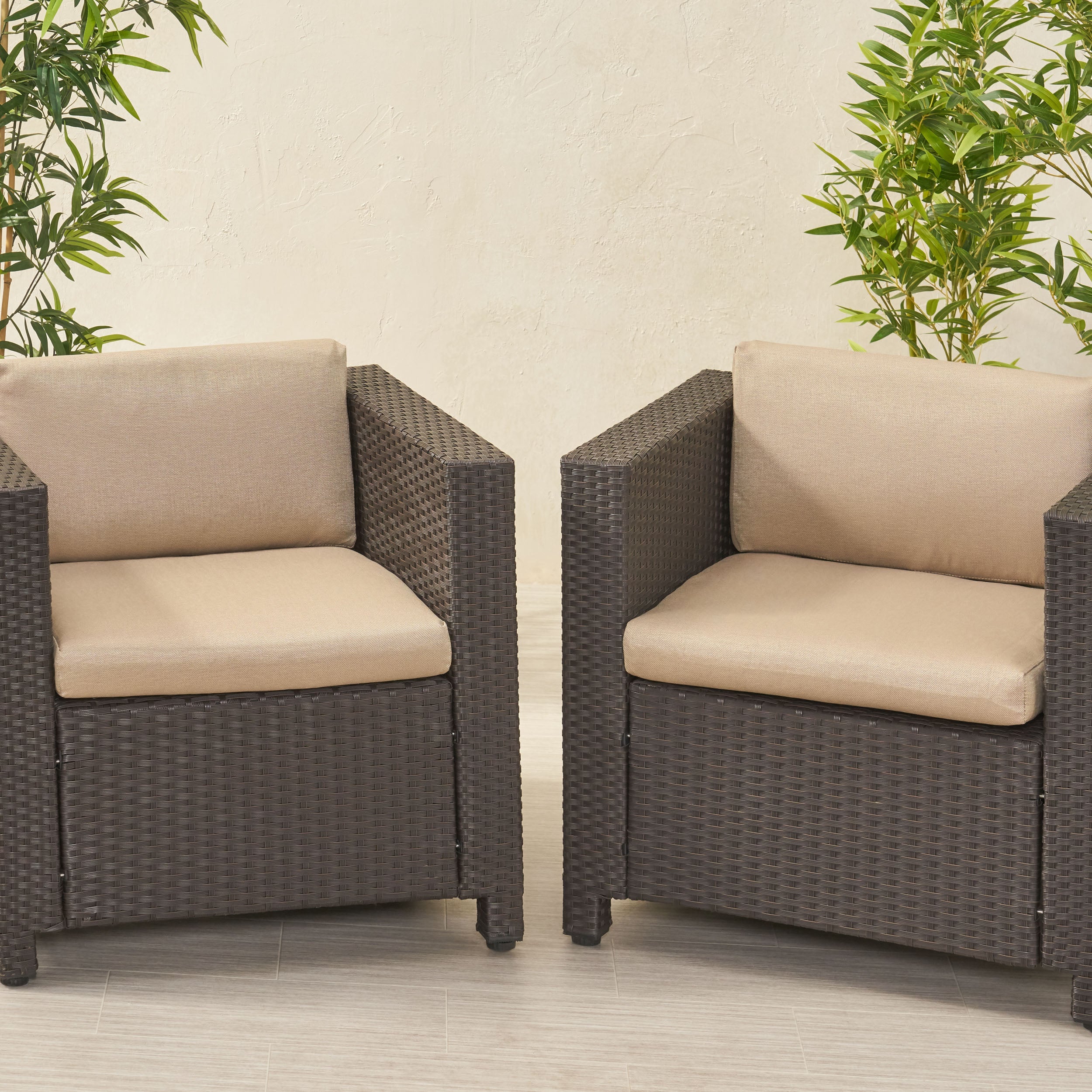 Illyria Outdoor Water Resistant Fabric Club Chair Cushions (Set of 2) - furnishings