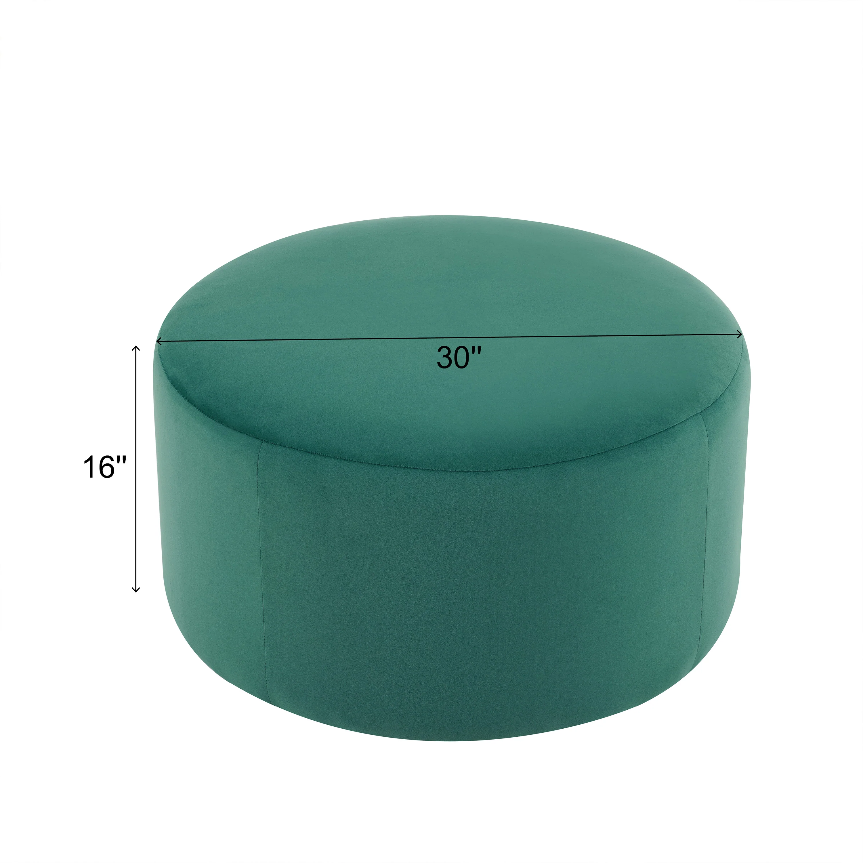 Inia Velvet Round Ottoman - furnishings