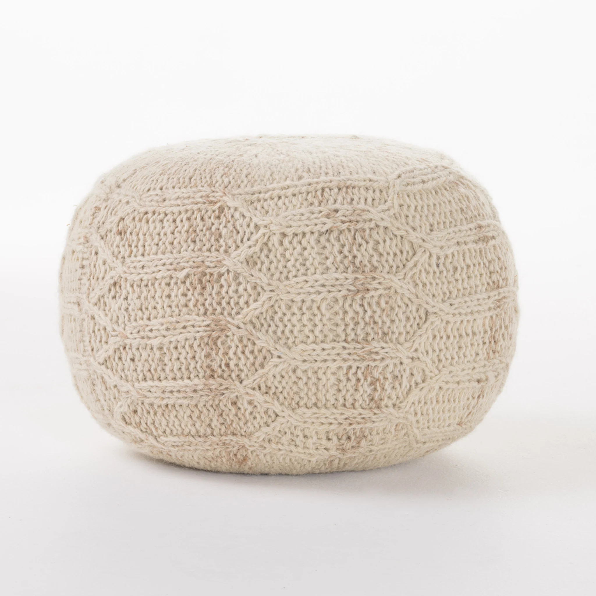 Magnolia Handcrafted Boho Fabric Pouf - furnishings