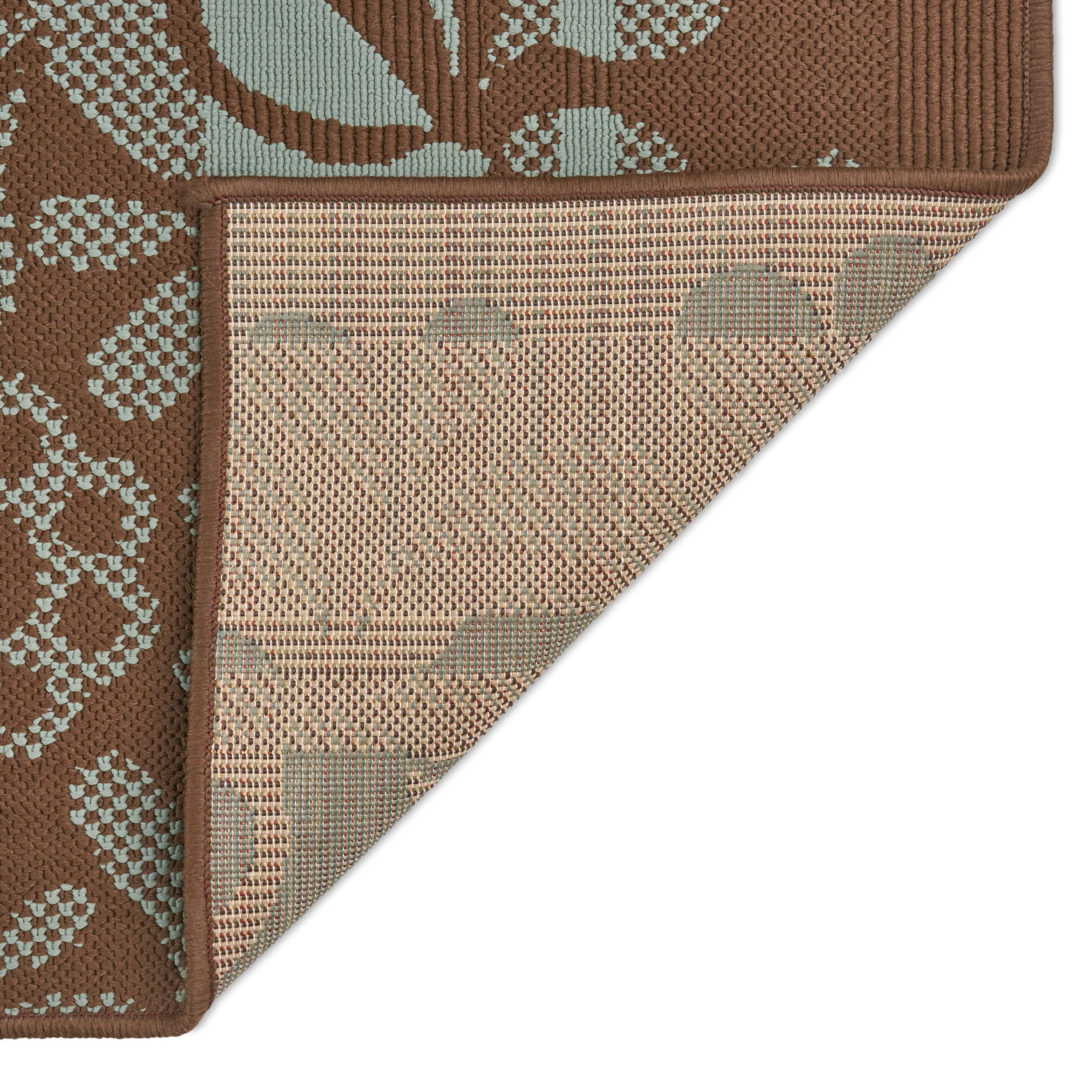 Sallie Outdoor Modern Brown Area Rug with Multi-Color Floral Print - furnishings