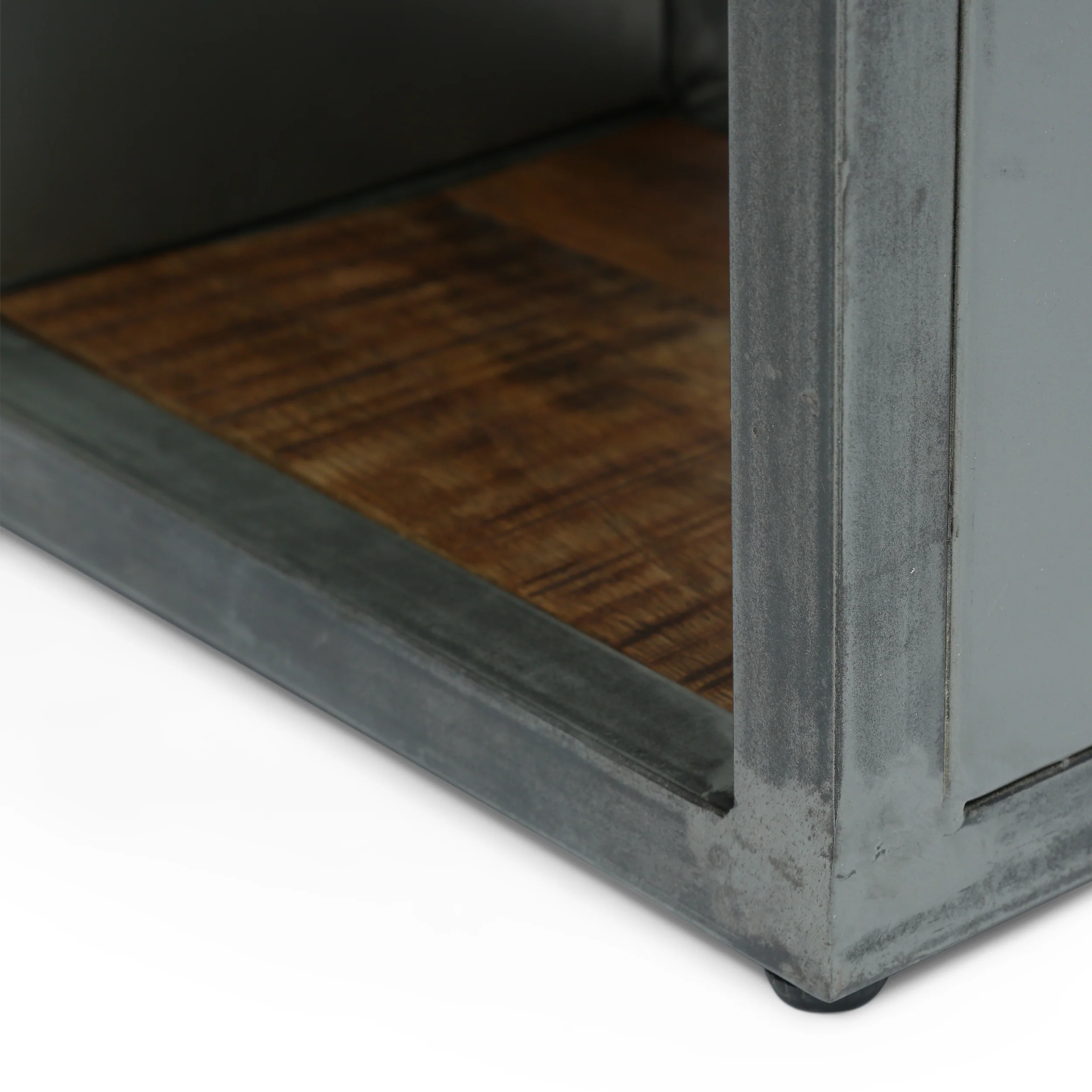 Clary Modern Industrial Handcrafted Mango Wood Side Table, Natural and Gray - furnishings