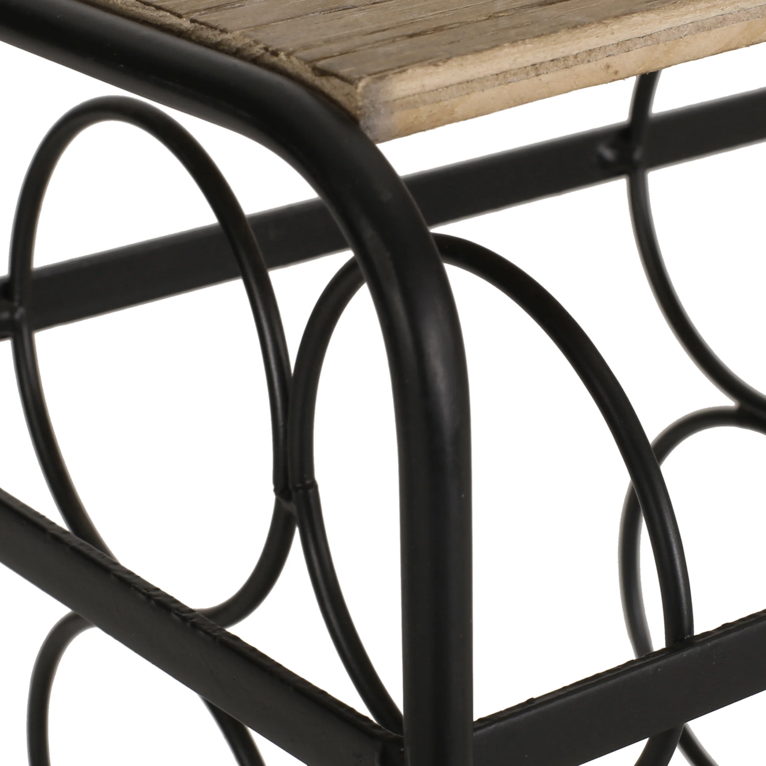 Gurnett Modern Industrial 6 Bottle Tabletop Wine Rack, Natural and Black - furnishings