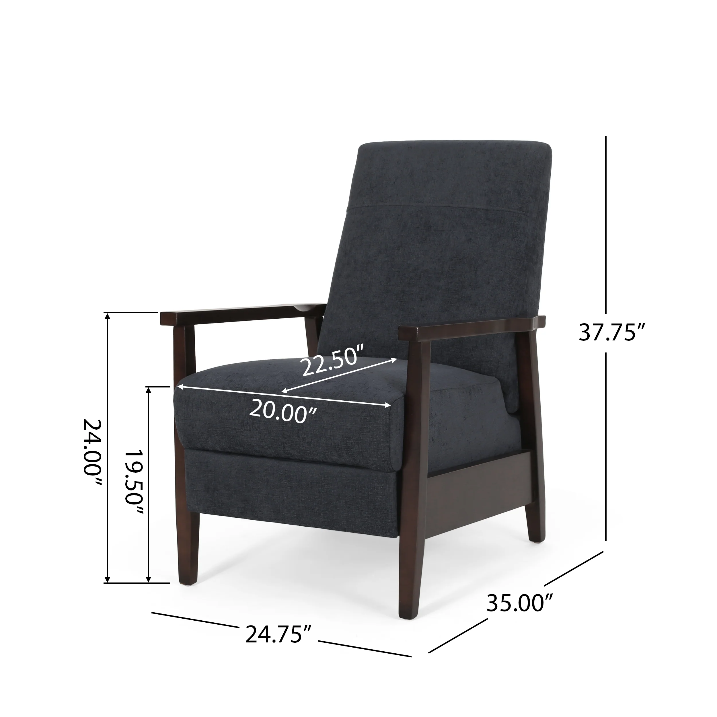 Coulee Contemporary Fabric Upholstered Pushback Recliner - furnishings